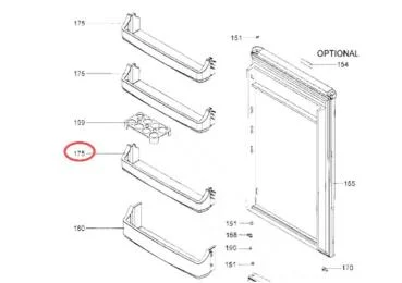 Balconnet de porte référence 300895 pour Réfrigérateur, Congélateur - Oceanic