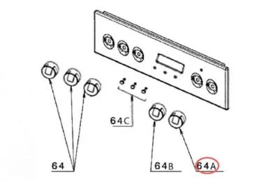 Bouton du four référence 301523 pour Four - Electrolux