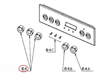 Bouton gaz référence 301515 pour Four - Electrolux