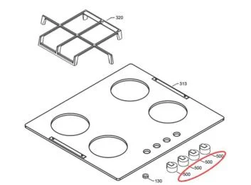 Bouton gaz silver référence 126684 pour Cuisiniere, plaque de cuisson - Electrolux