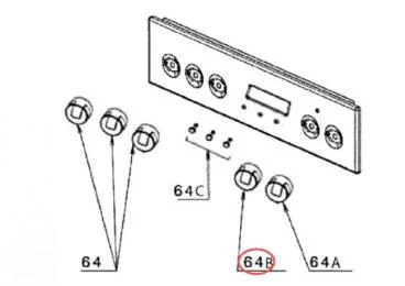 Bouton thermostat four référence 301524 pour Four - Unknown Brand
