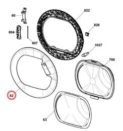 Cadre extérieur de hublot référence 303201 pour Lave-linge