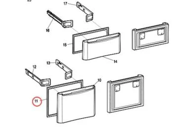 Joint de porte tiroir inférieur référence 302848 pour Réfrigérateur, Congélateur - Hotpoint-Ariston