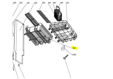 Panier supérieur référence 299393 pour Lave-vaisselle