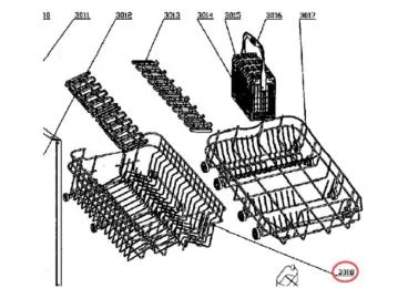 Panier superieur référence 301366 pour Lave-vaisselle