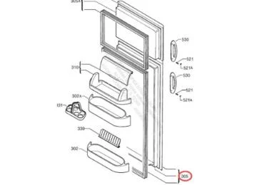 Porte référence 302461 pour Réfrigérateur, Congélateur - Electrolux