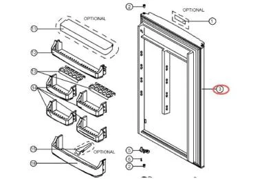 Porte avec joint refrigerateur référence 300538 pour Réfrigérateur, Congélateur - Jetfrost
