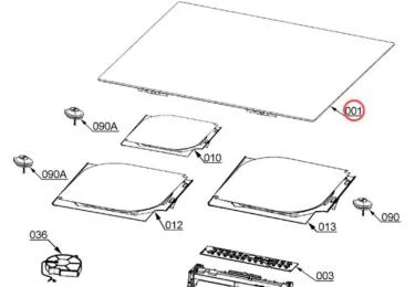 Vitre de table référence 303158 pour Cuisiniere, plaque de cuisson - Electrolux