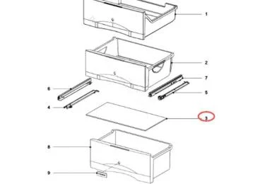 Tablette référence 299968 pour Réfrigérateur, Congélateur - Miele