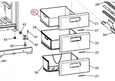 Tiroir supérieur référence 299695 pour Réfrigérateur, Congélateur - Hotpoint-Ariston