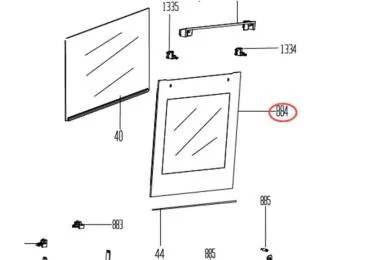 Vitre de porte référence 301368 pour Four - Beko