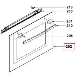 Vitre de porte référence 306738 pour Four - Sauter