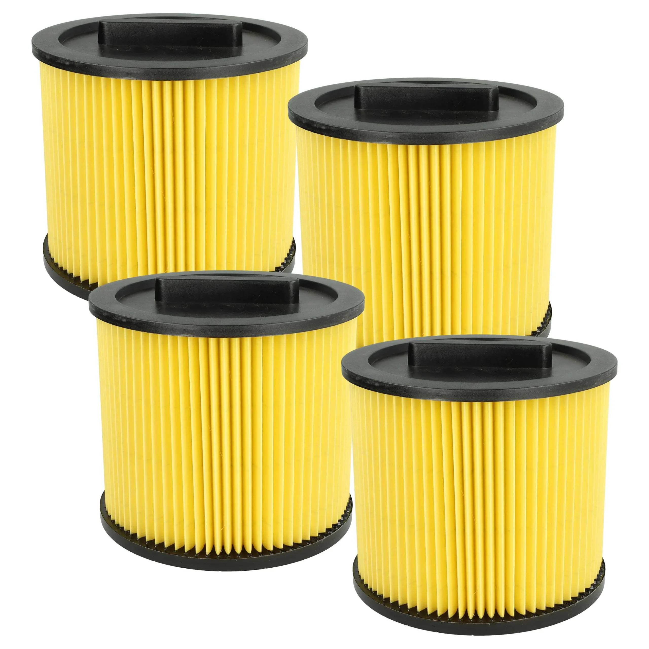 4x Filtre remplace Thomas 787421 pour aspirateur Thomas - Cartouche Filtre, noir / jaune
