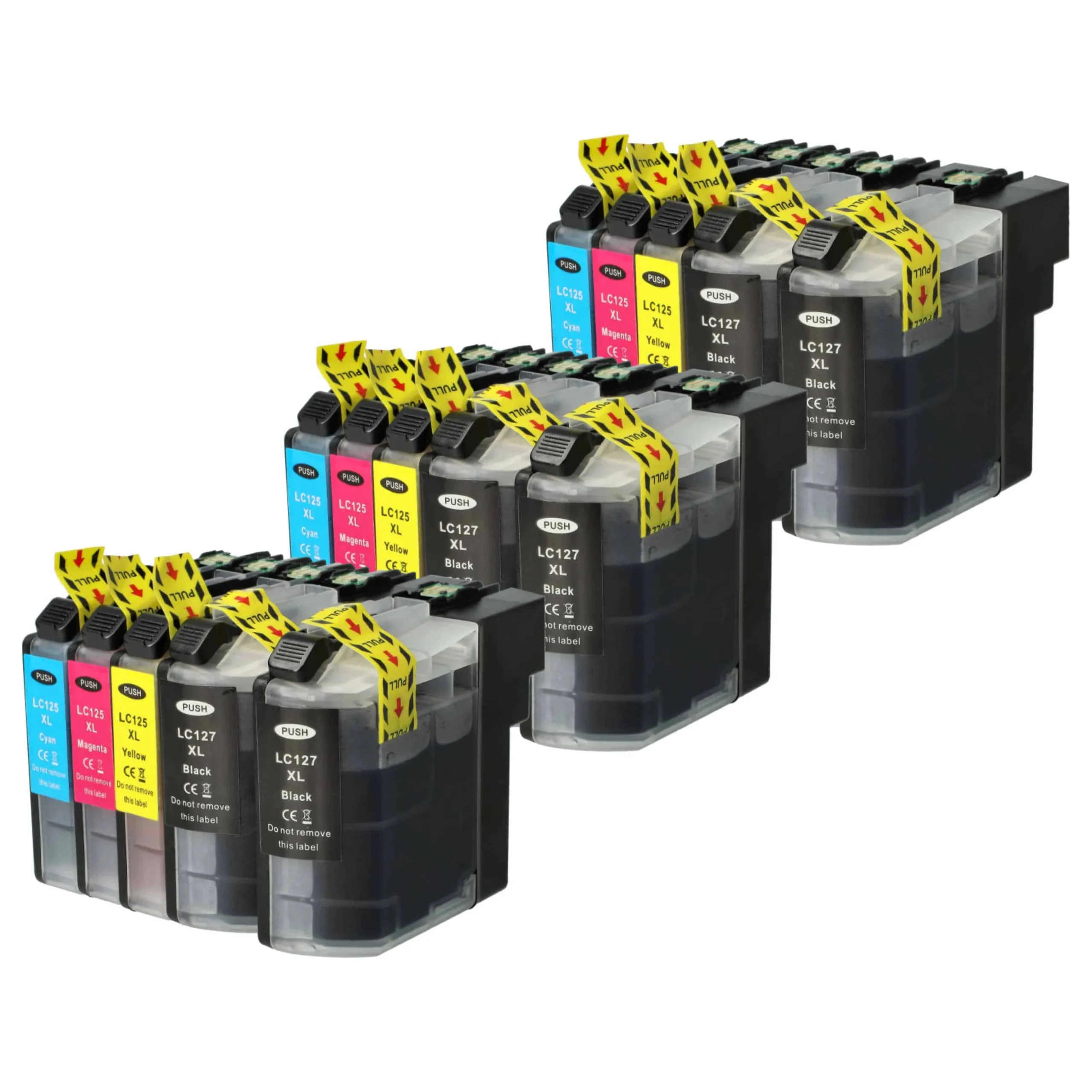 15x Cartouches remplace Brother LC125C, LC125, LC127, LC125M, LC127BK, LC125Y pour imprimante - multicouleurs