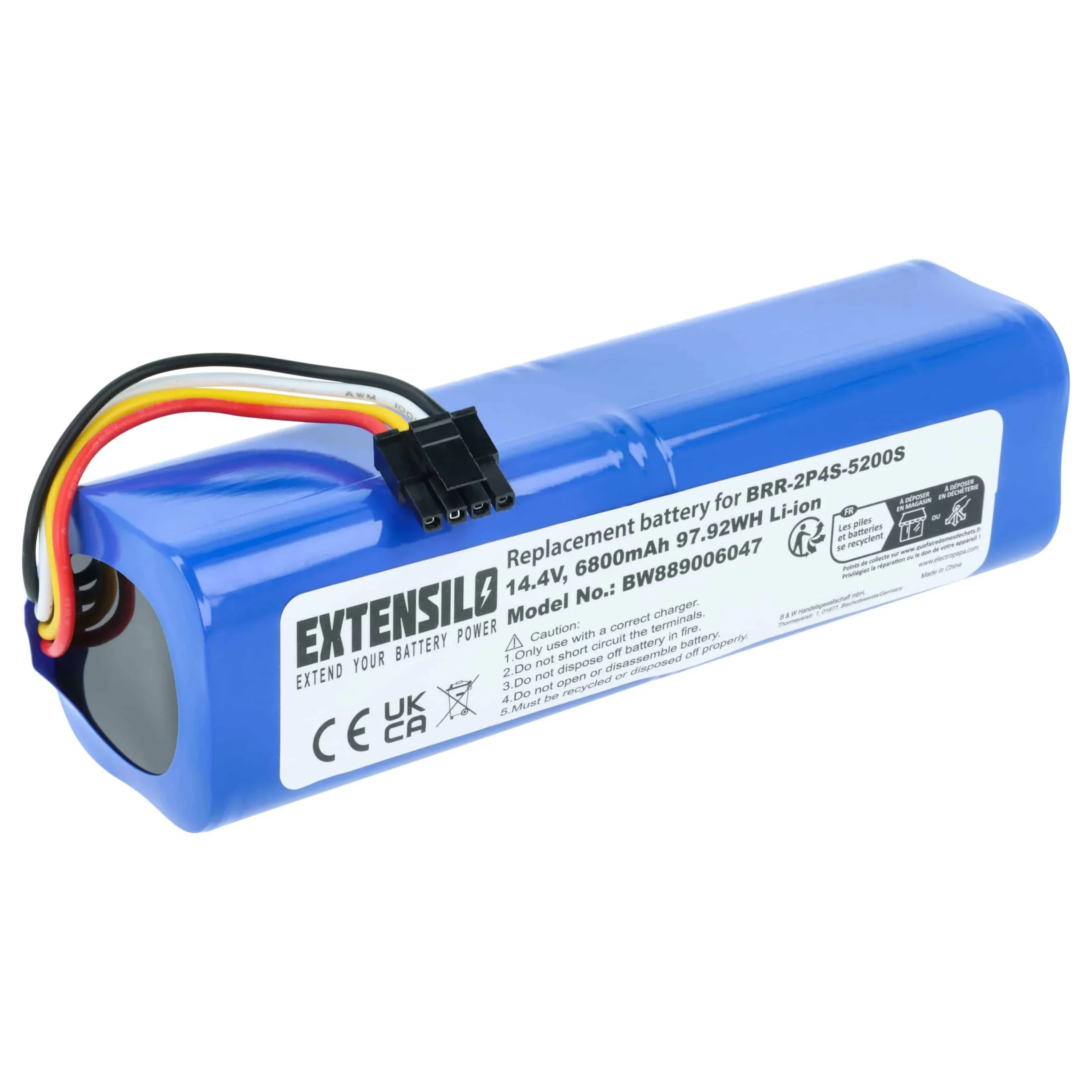 Batterie remplace Xiaomi BRR-2P4S-5200S, P2008-4S2P-MMBK pour aspirateur Dreame - 6,8Ah 14,4V Li-ion