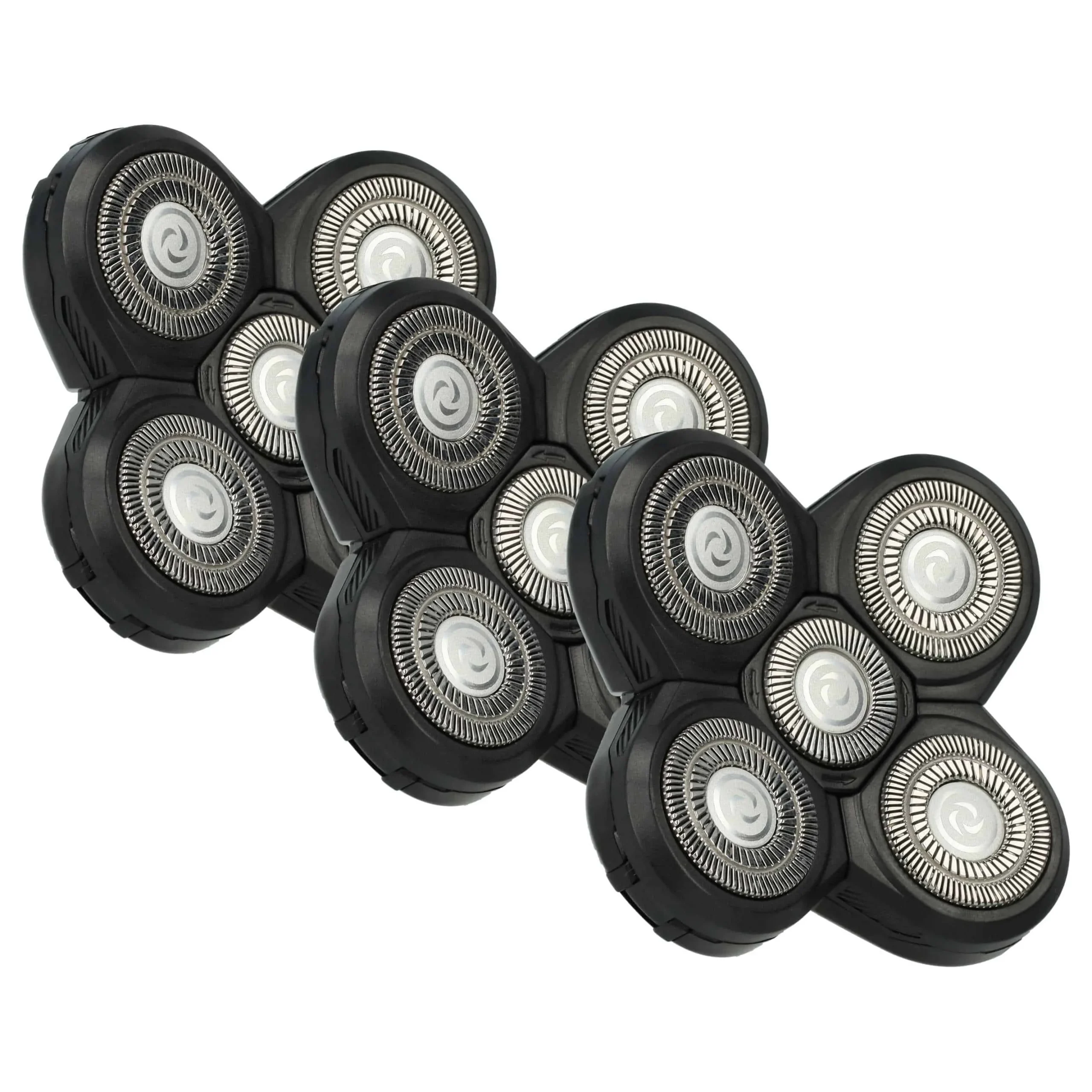 3x Têtes de rasoir remplace Philips RQ12, RQ50, RQ12+, RQ40 pour rasoir électrique Philips - noir