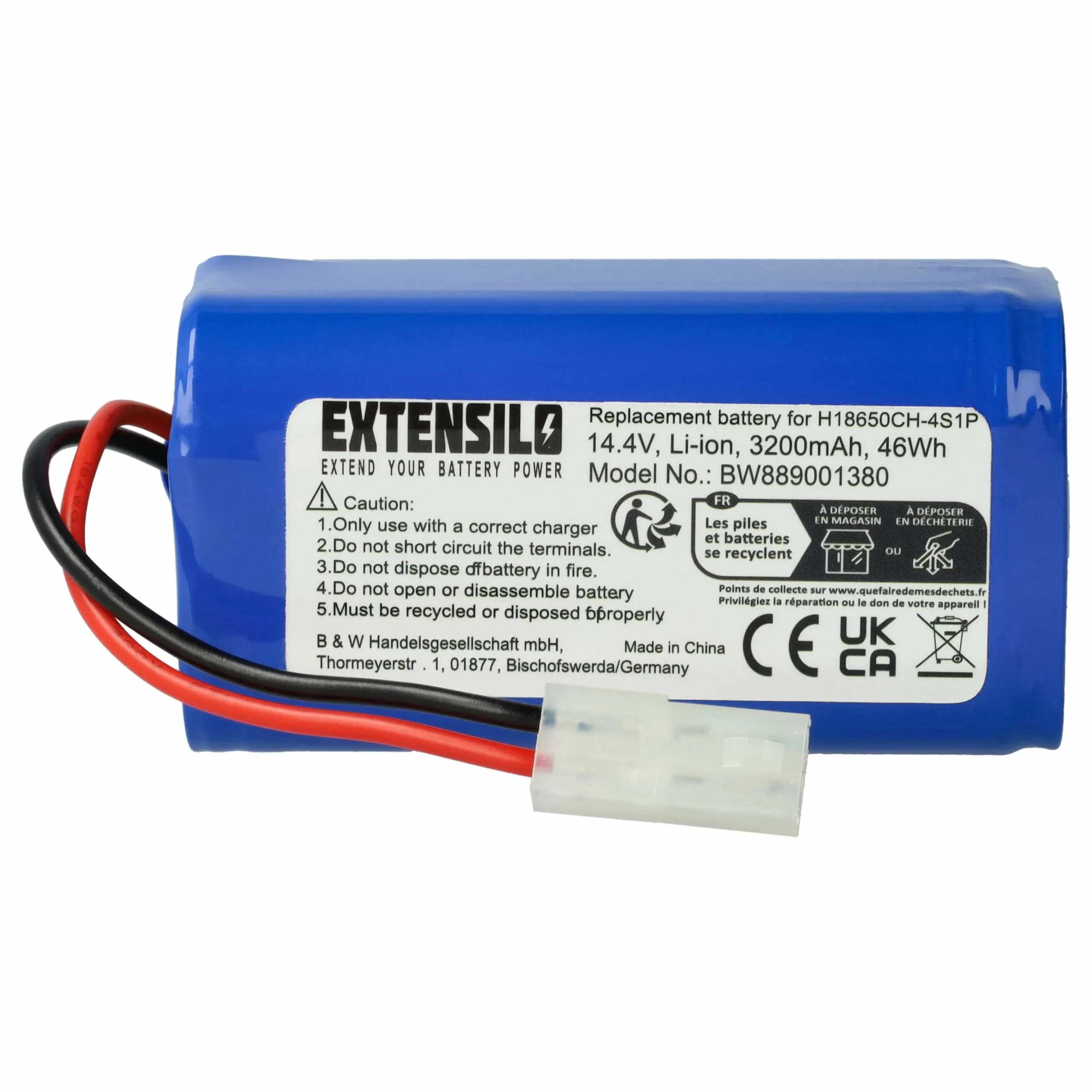Batterie pour robot aspirateur Panasonic, Phicomm, Xiaomi, Flyco - 3200mAh 14,4V Li-ion