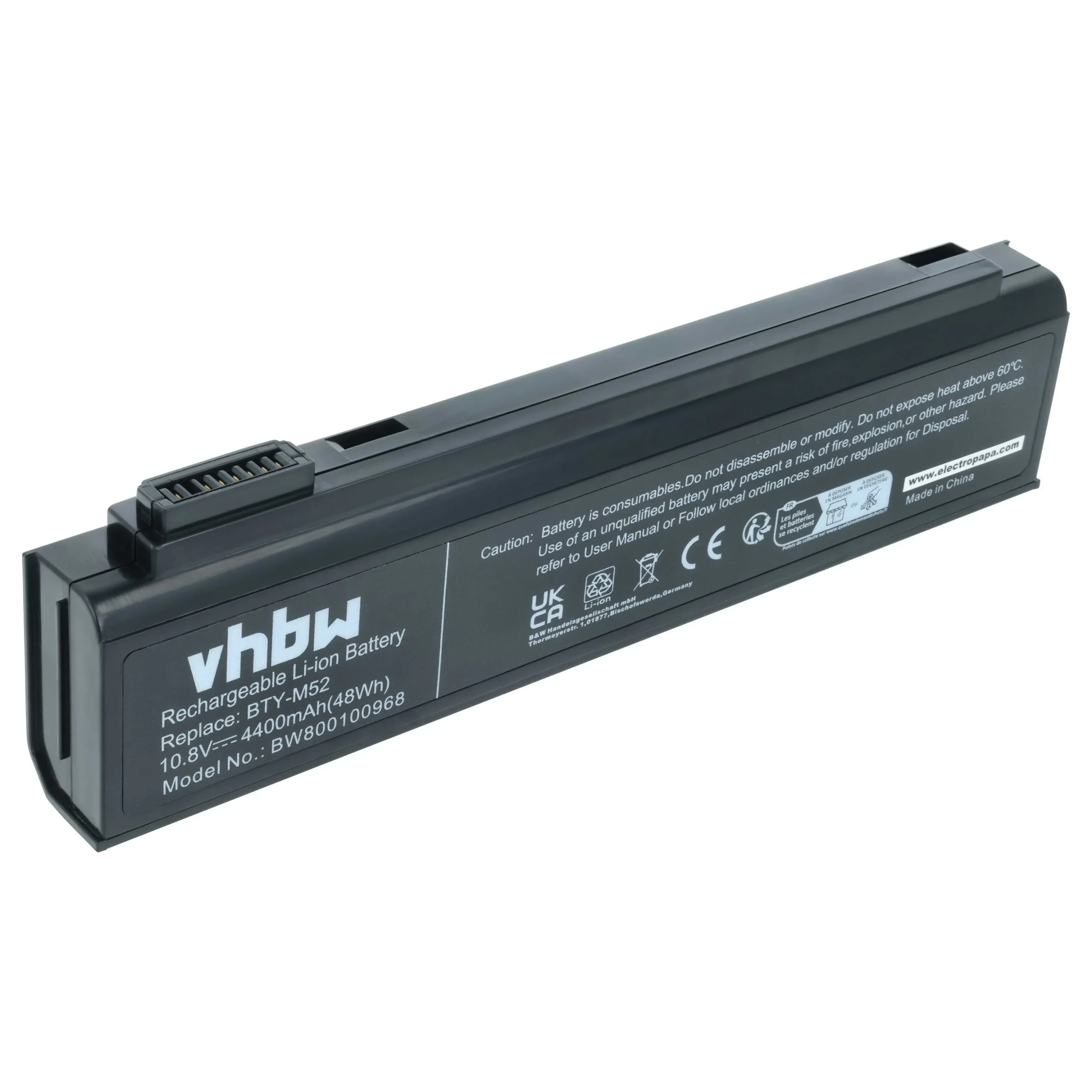 Batterie remplace 957-1016T-005, 925C2590F, 925C2240F pour ordinateur portable LG- 4400mAh 10,8V Li-ion, noir