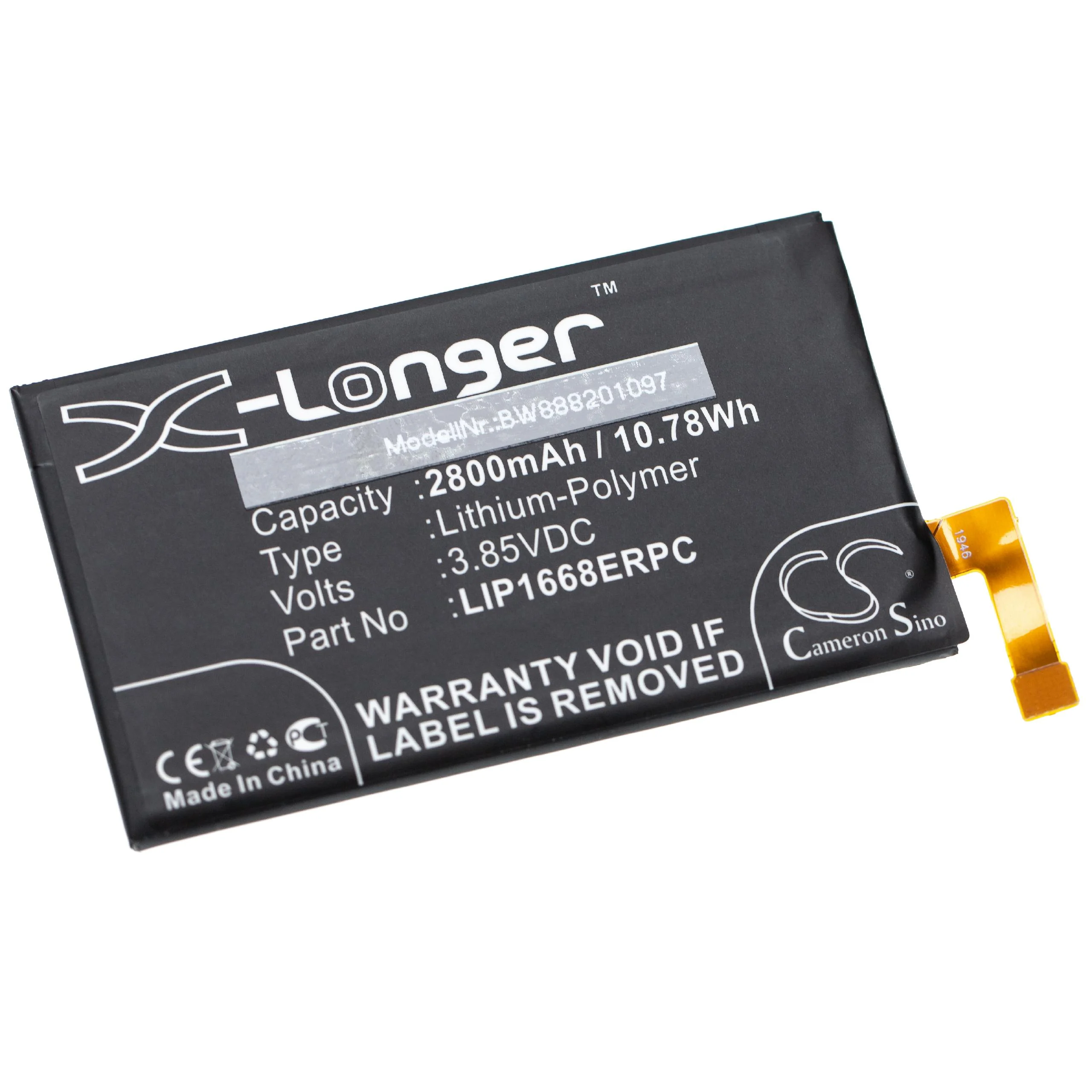 Batterie remplace Sony LIP1668ERPC téléphone portable Sony - 2800mAh 3,85V Li-polymère