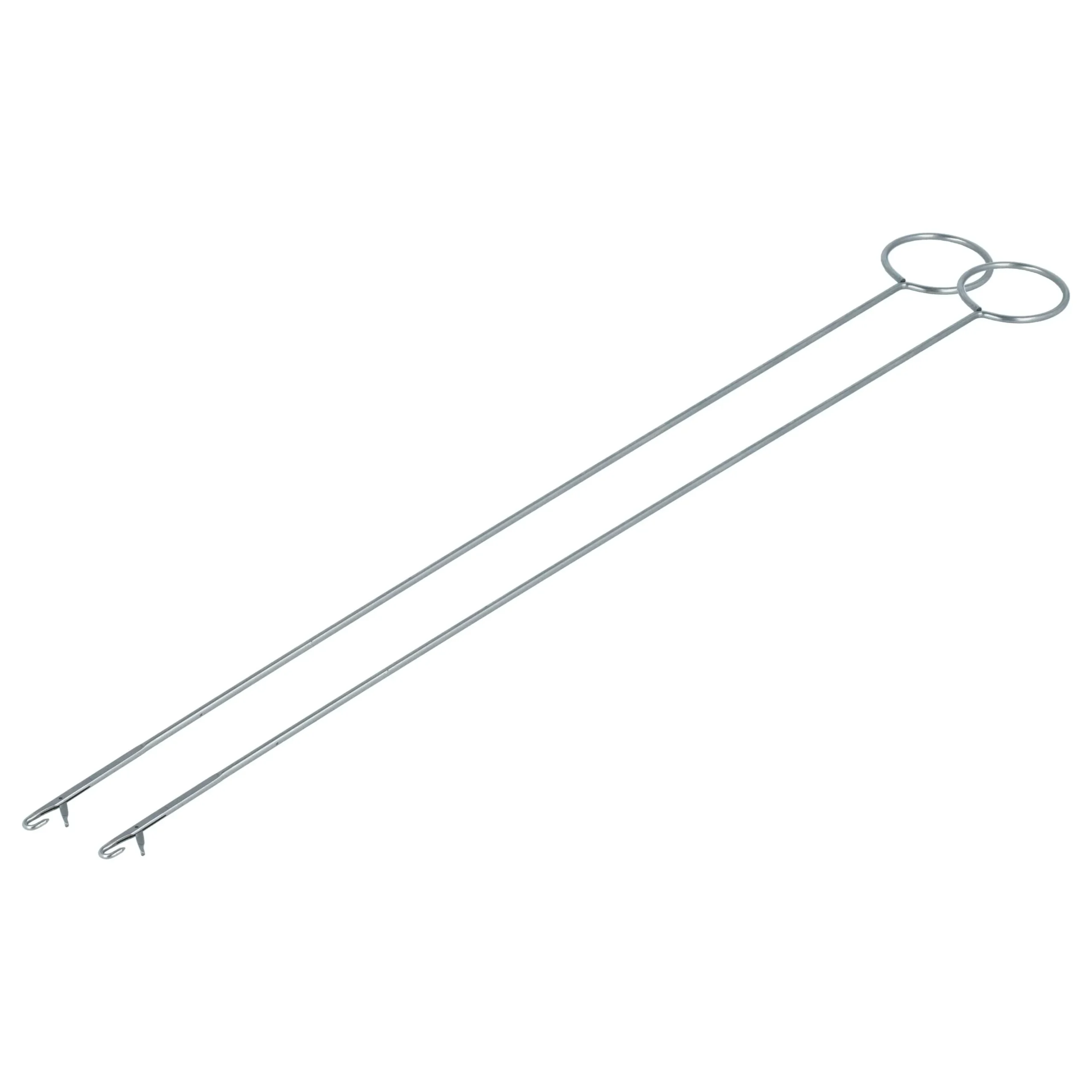 vhbw 2x Crochet tourneur avec loquet - Aiguille extra longue (26,5 cm), métal