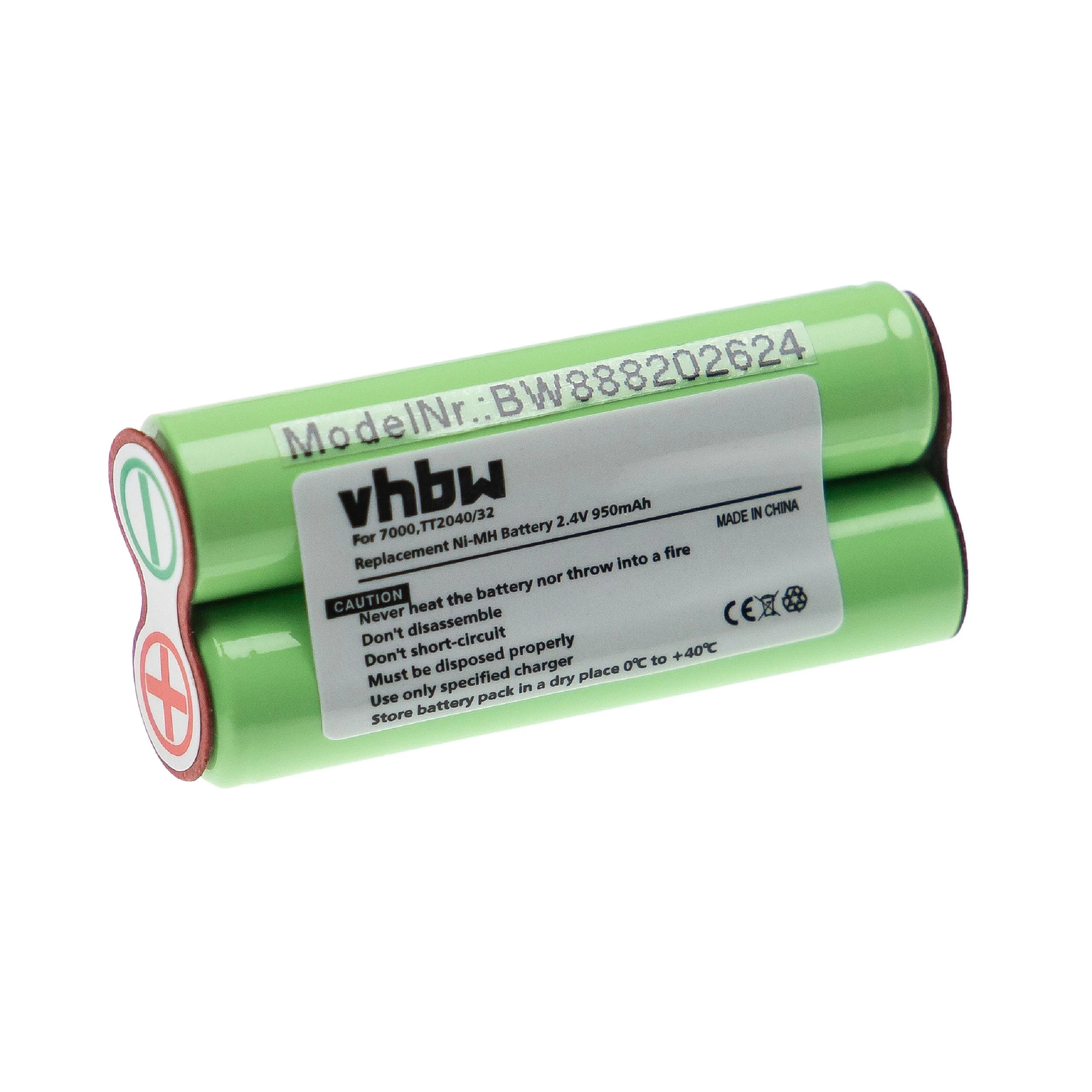 Batterie pour rasoir électrique Philips Bodygroom 5000, 7000 - 950mAh 2,4V NiMH