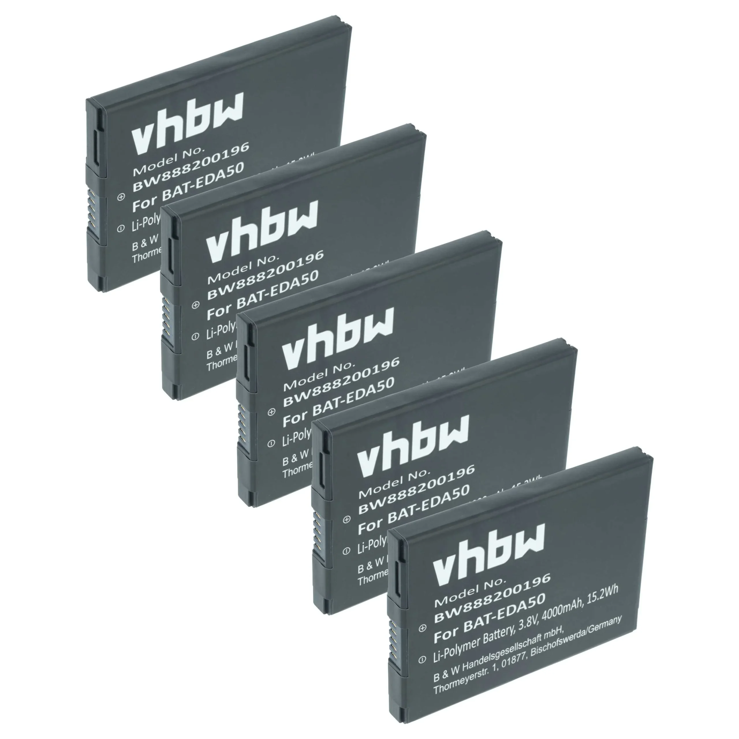 5x Batteries pour scanner de code-barre Honeywell Scanpal EDA50, EDA50K, EDA51, EDA71 - 4000mAh 3,8V