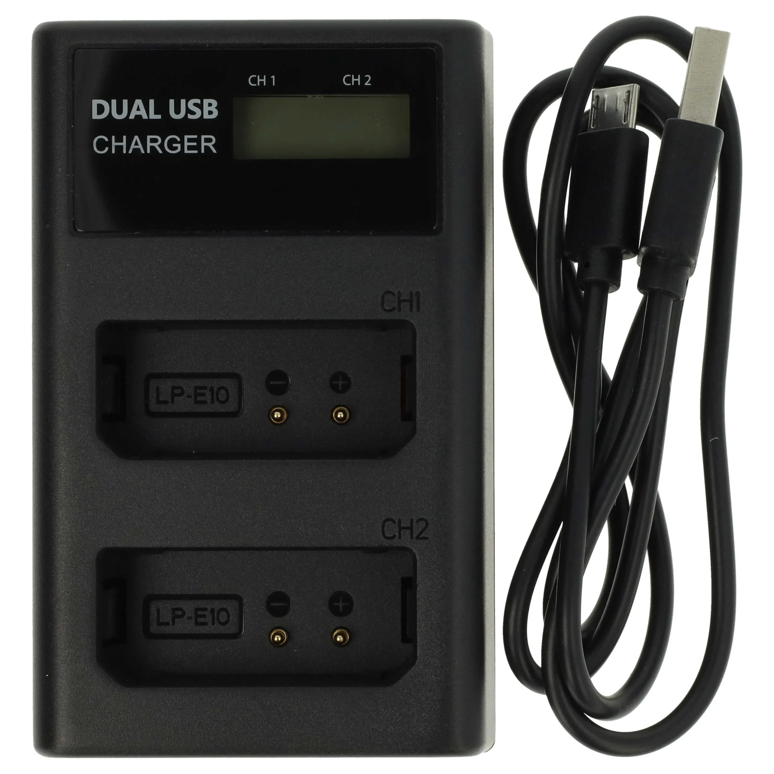 Chargeur Micro-USB + USB-C + câble USB-C pour appareil photo Canon EOS Kiss X80, Rebel T6, 2000D, 4000D - 0,5