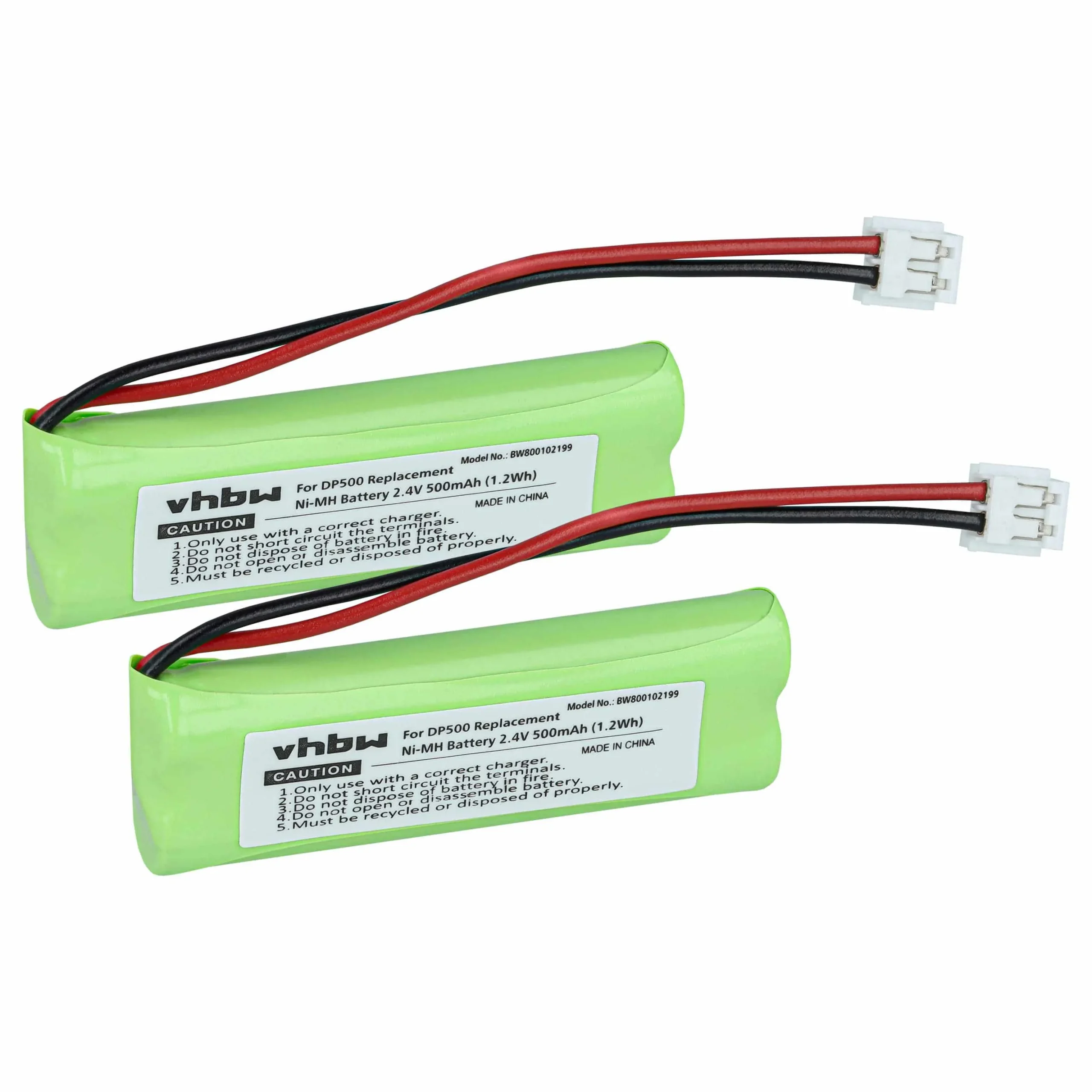 2x Batteries remplace GPHC05RN01, GP1010, VT50AAAALH2BMJZ pour téléphone Binatone - 500mAh 2,4V NiMH