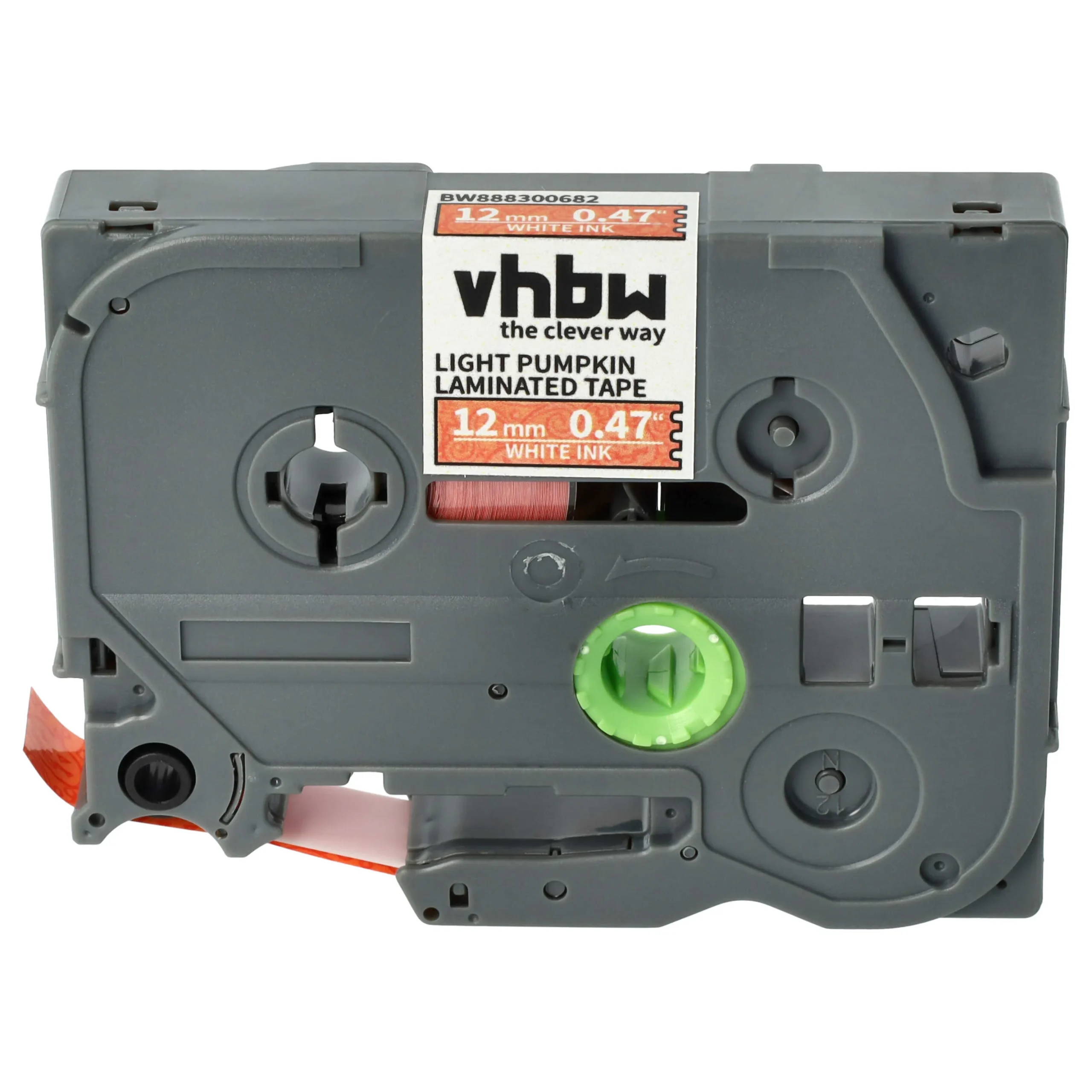 Cassette à ruban remplace Brother TZE-MPHB35 - 12mm lettrage Blanc ruban Orange citrouille, plastique