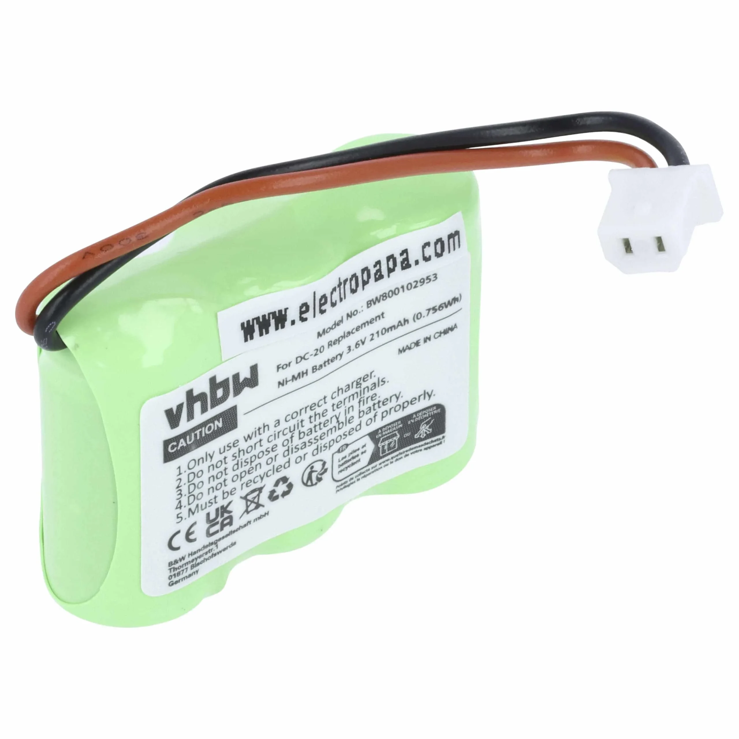 Batterie remplace Dogtra DC-20 collier de dressage de chien Dogtra - 210mAh 3,6V NiMH