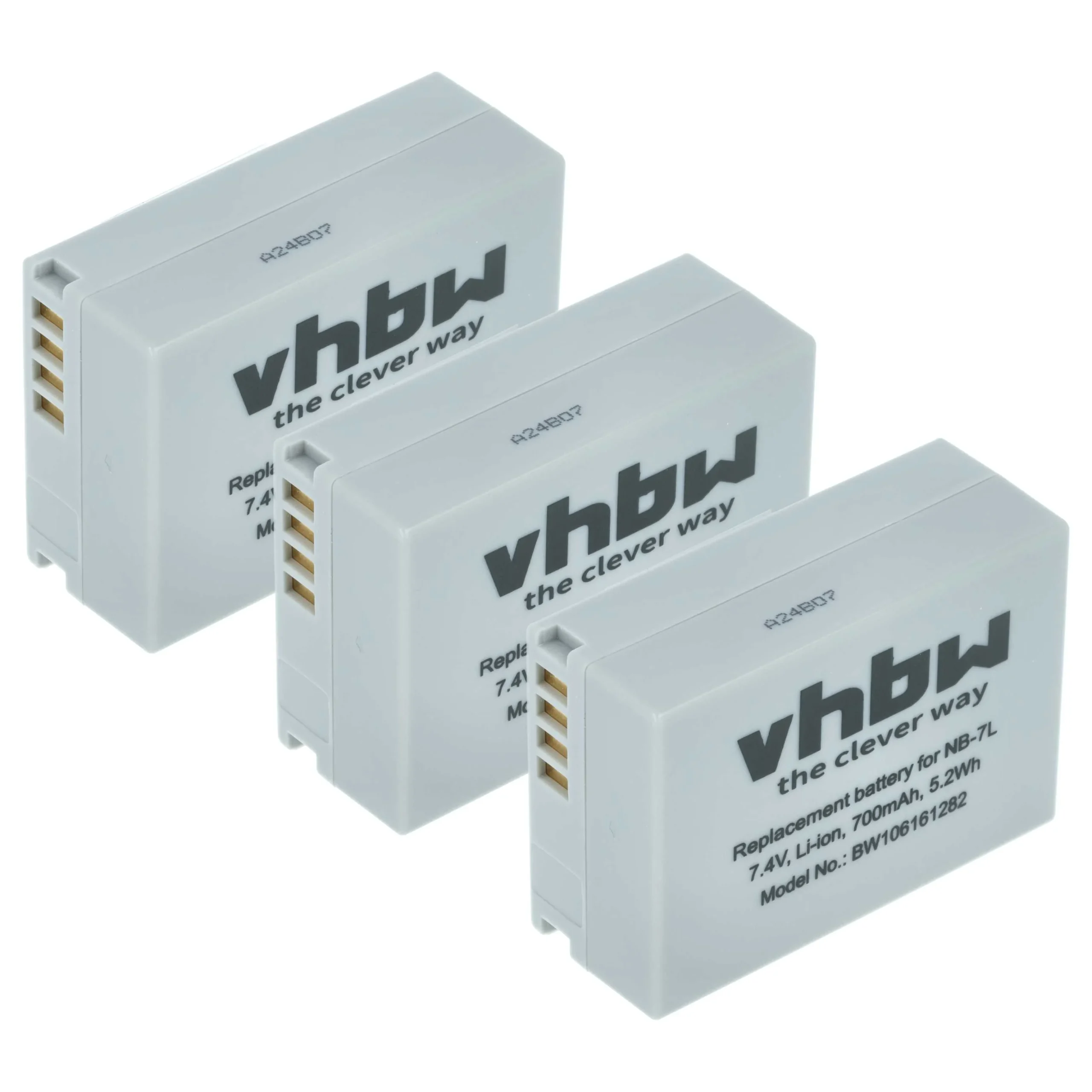 3x Batteries remplace Canon NB-7L pour appareil photo Canon- 700mAh 7,2V Li-ion