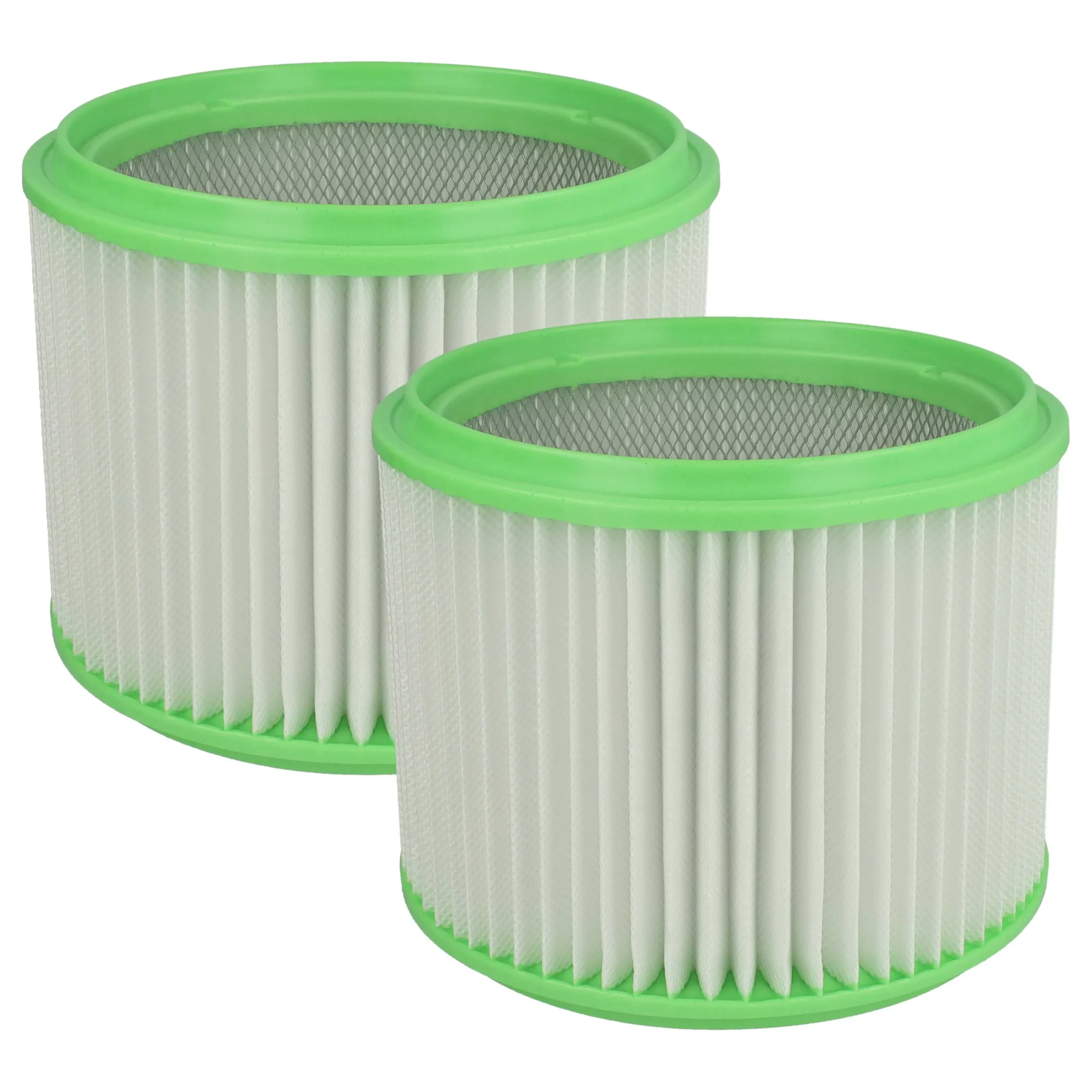 2x Filtre remplace Makita 413525 pour aspirateur Gisowatt - filtre plissé, blanc / vert