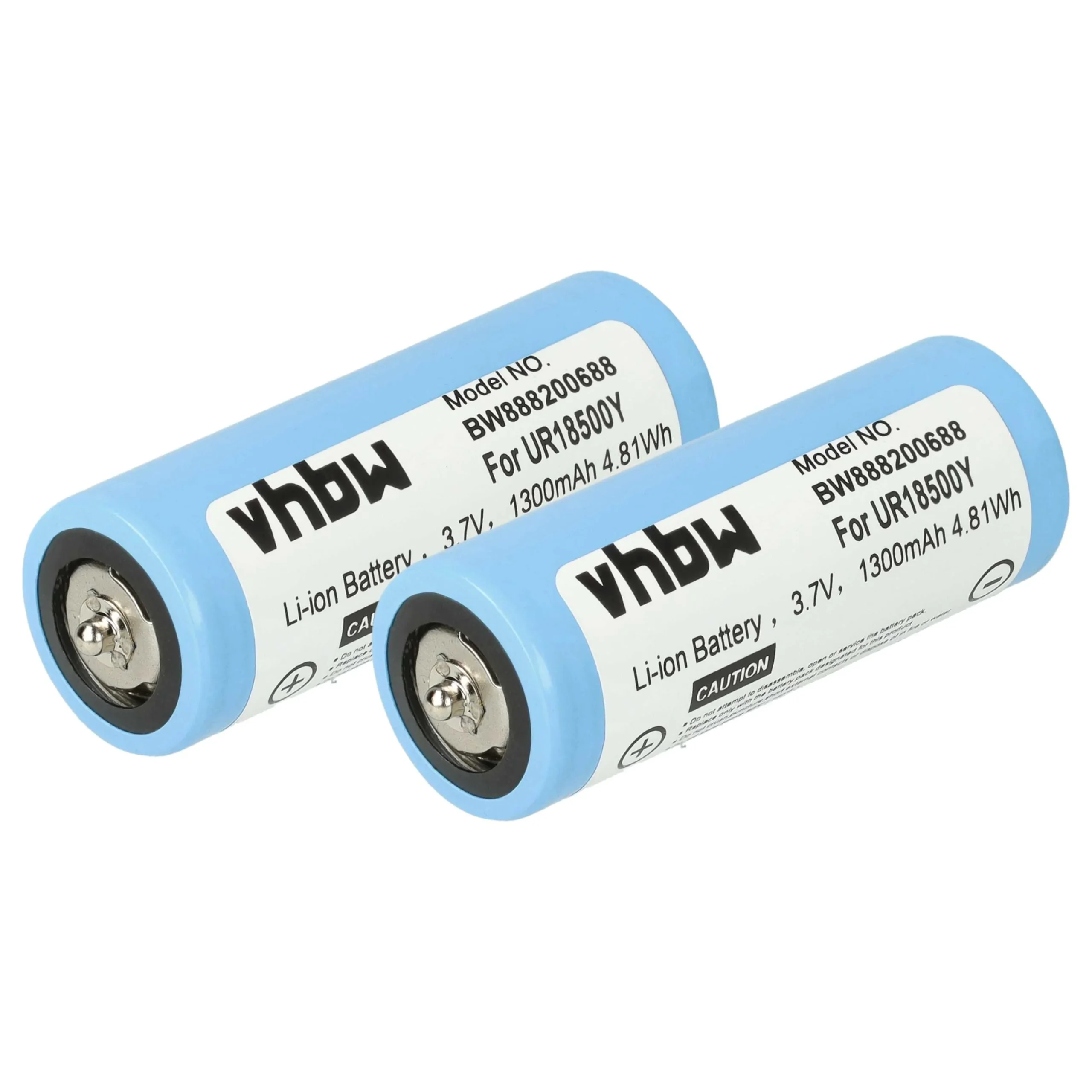 2x Batteries remplace Braun 81377206, UR18500Y, 67030925 pour rasoir électrique Braun - 1300mAh 3,7V Li-ion