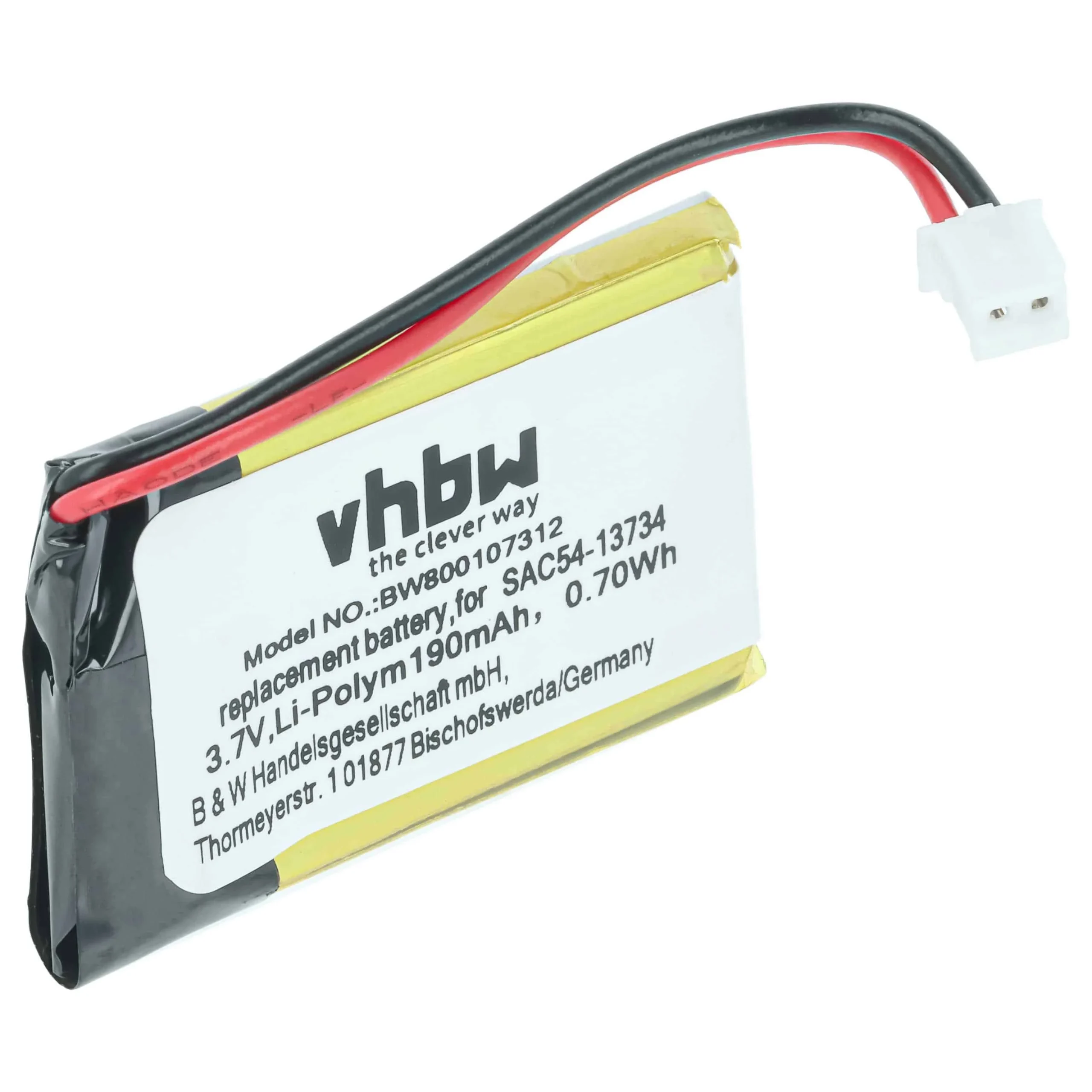 Batterie remplace Sportdog SAC54-13734 collier de dressage de chien SportDog - 190mAh 3,7V Li-polymère