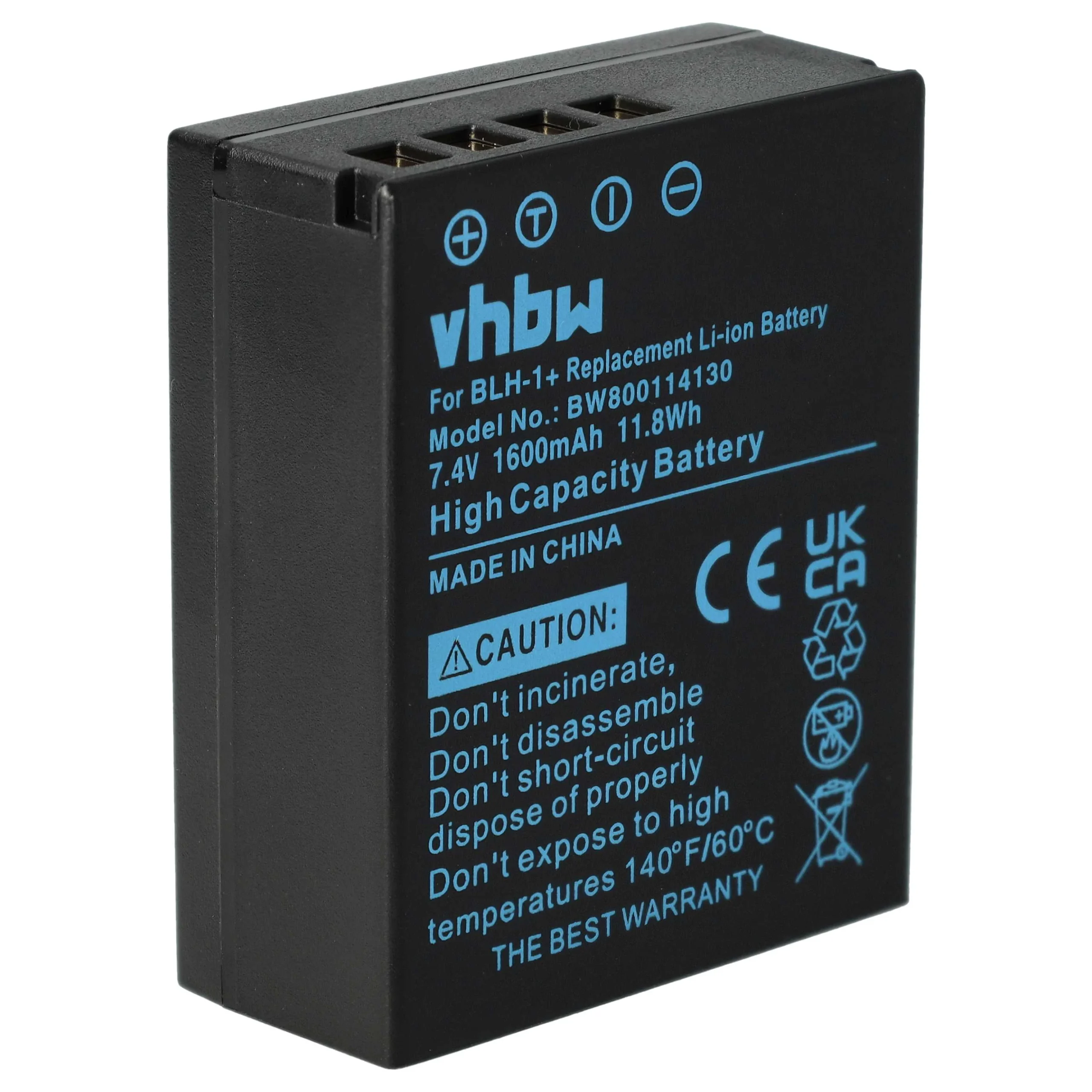 Batterie remplace Olympus BLH-1 pour appareil photo Olympus- 1600mAh 7,4V Li-ion