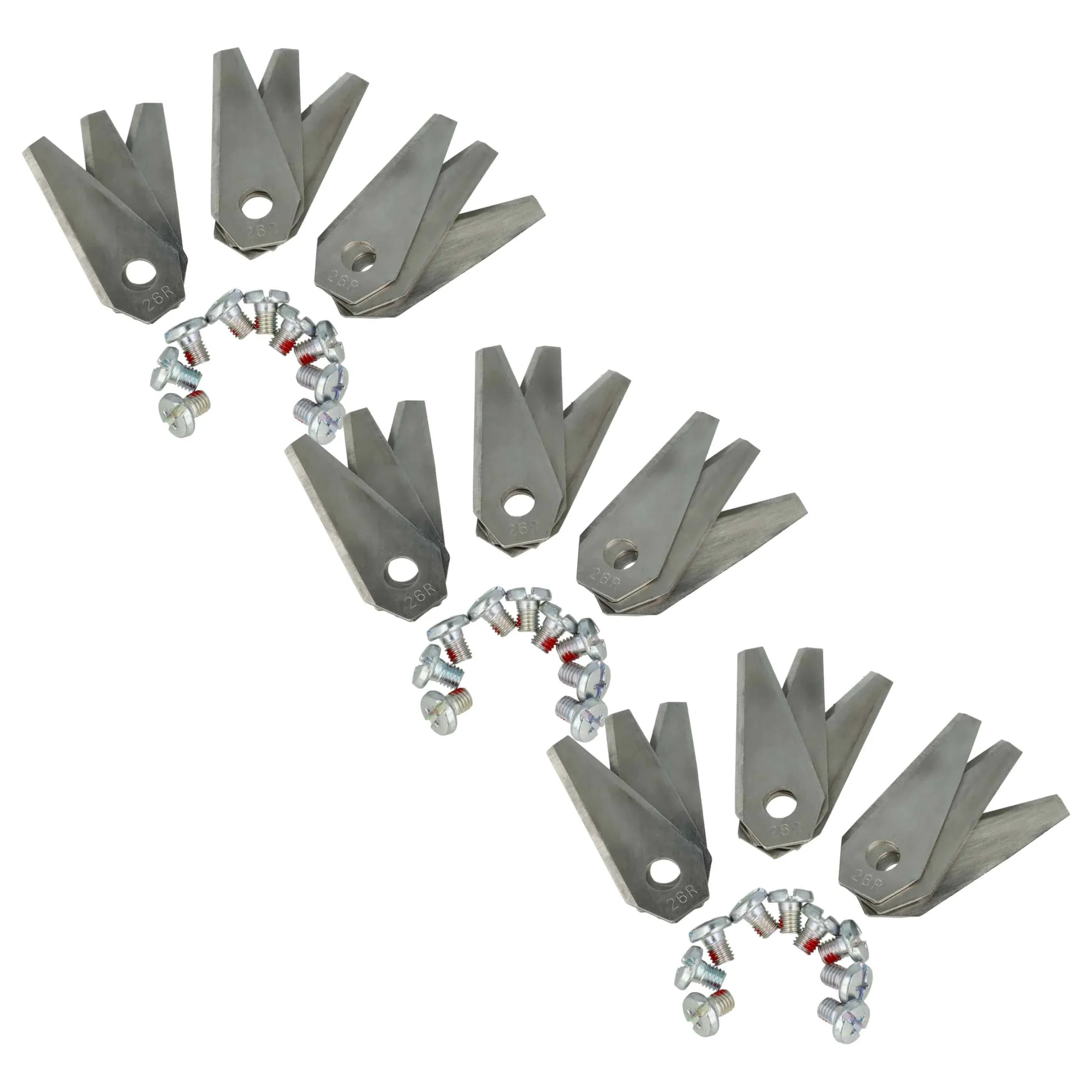 27x Lames remplace Bosch F 016 104 255, F 016 800 321 pour tondeuse – Couteaux acier, Silber - Accessoires pour outils