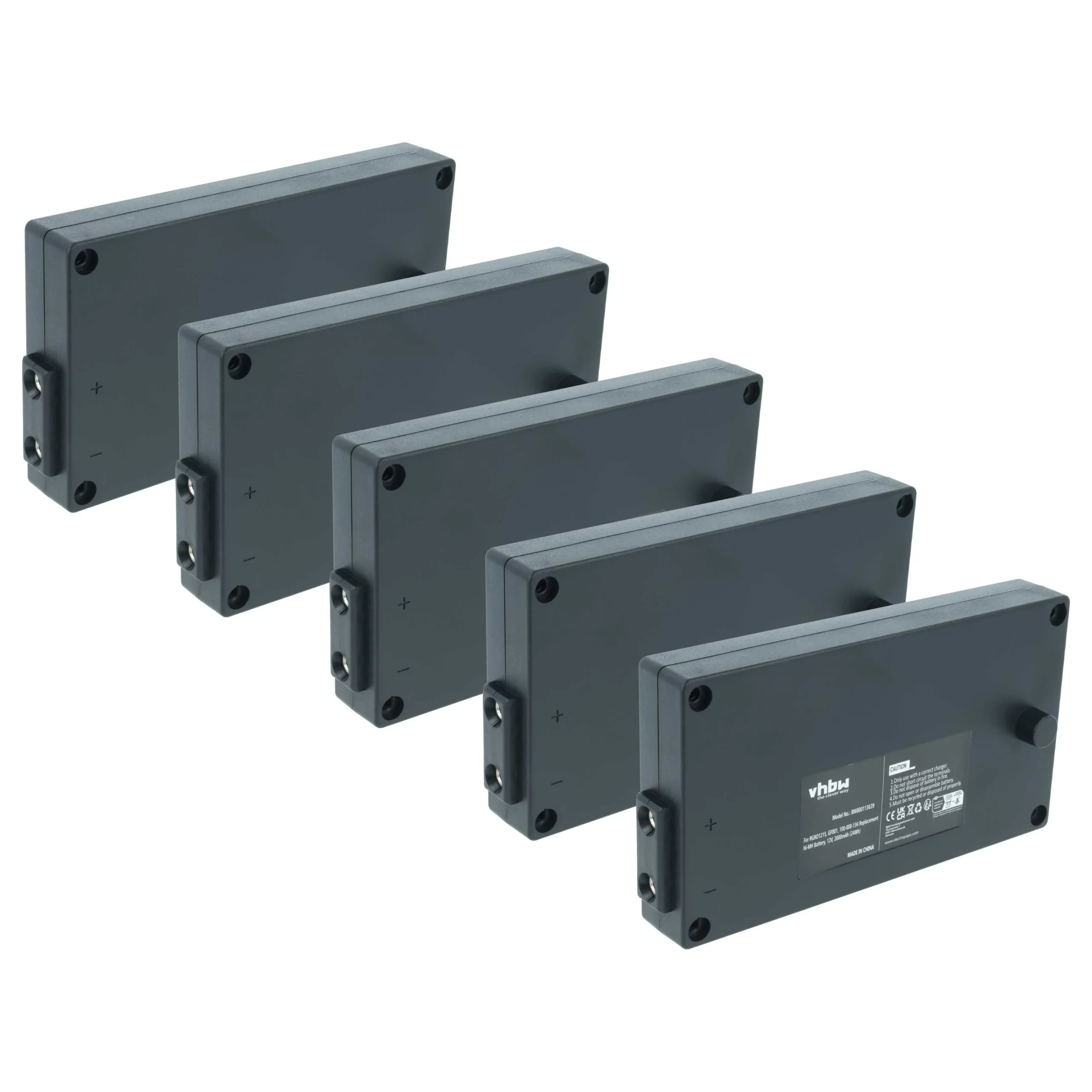 Batterie (5 pièces) remplace Gross Funk RGRO1215, 738010957, GF001, 100-000-134 - 2000mAh 12V NiMH