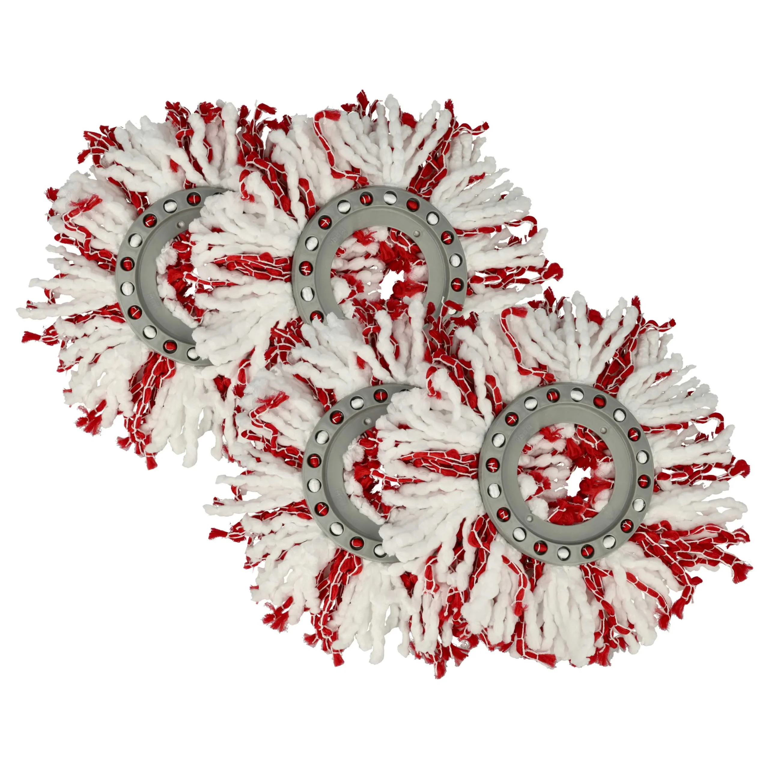 4x Lingette remplace Leifheit 52115, 52094 pour balais serpillère Leifheit - microfibre, blanc, rouge