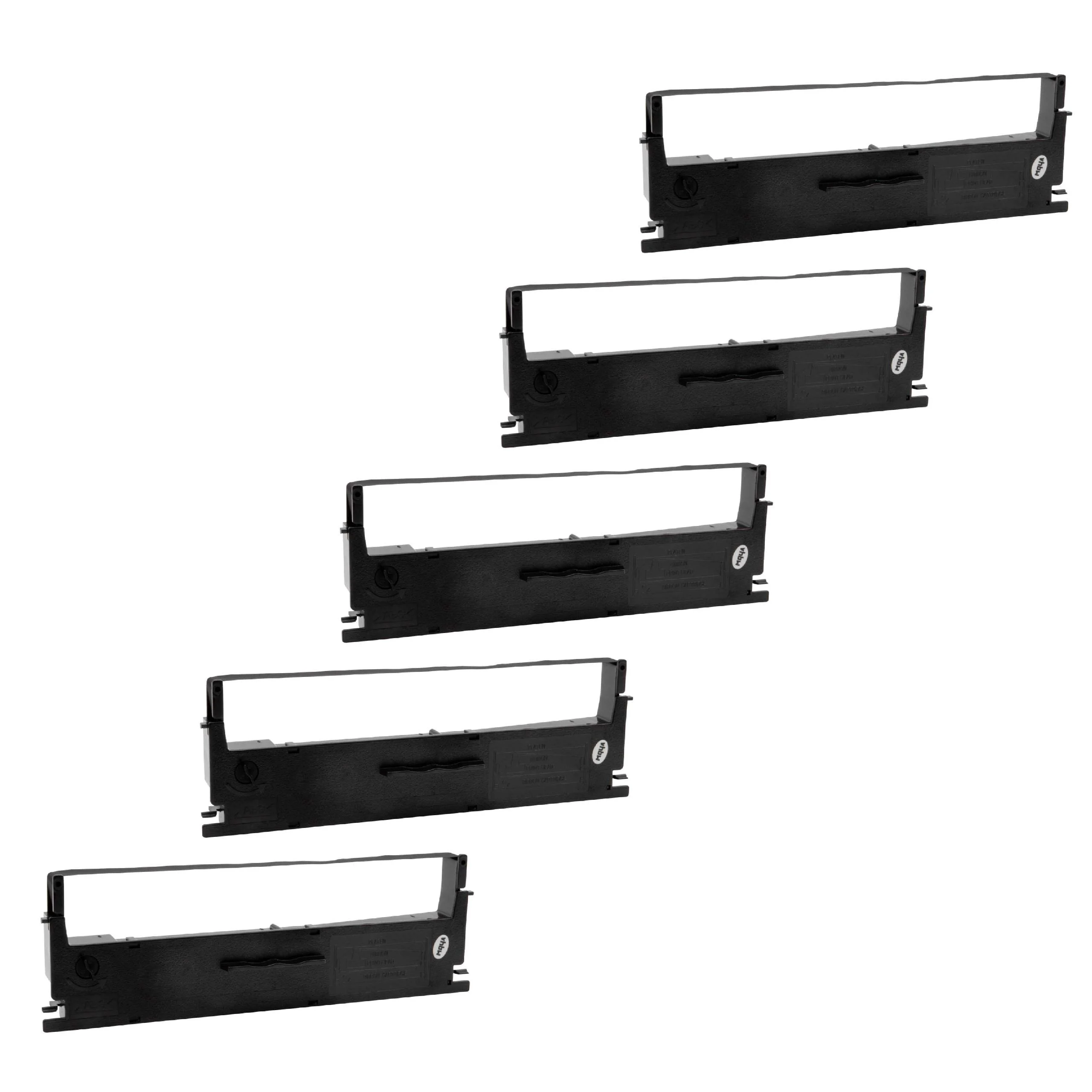 5x Ruban encreur remplace Epson C13S015624 pour imprimante matricielle / étiquette - noir
