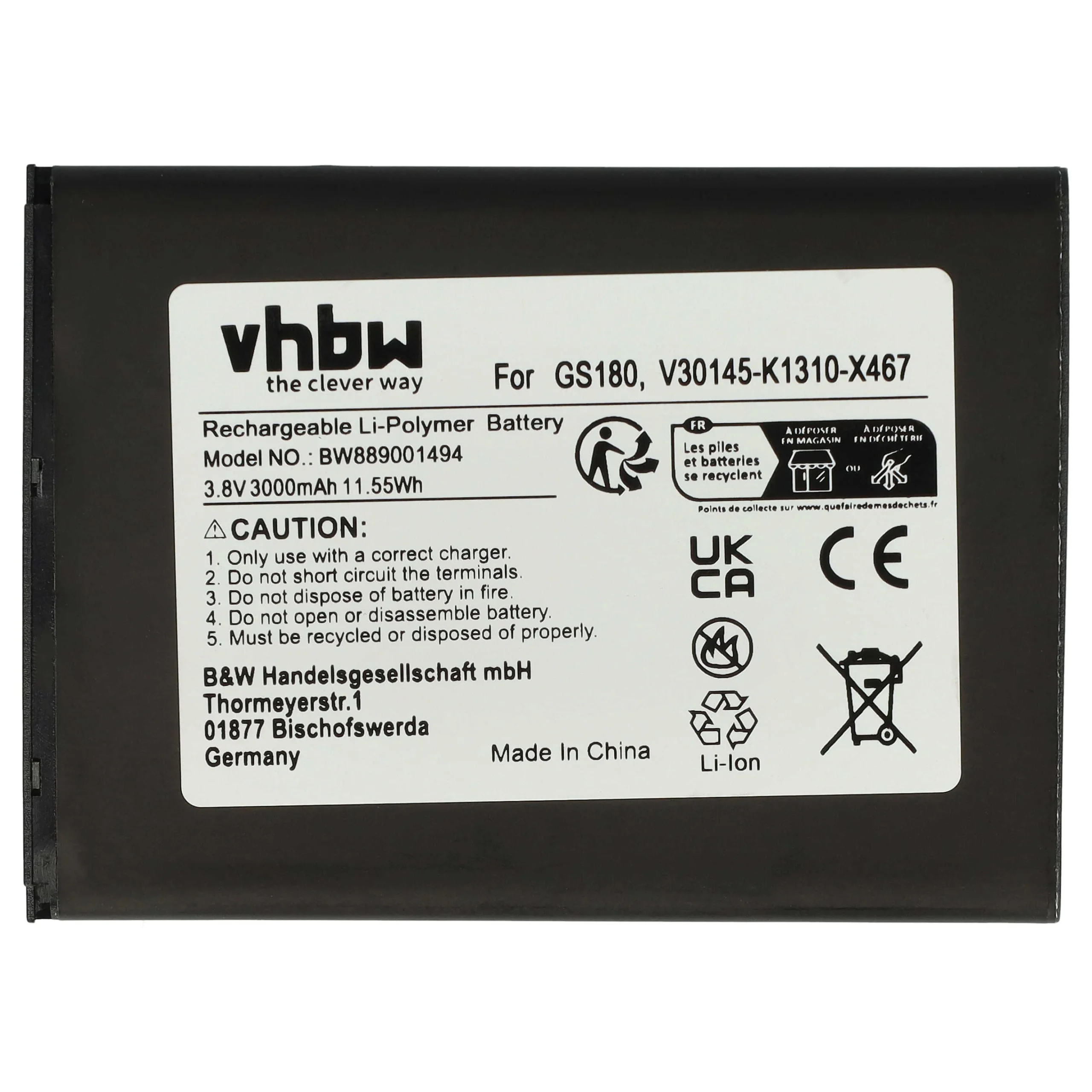 Batterie remplace Gigaset V30145-K1310-X467 téléphone portable Gigaset - 3000mAh 3,8V Li-polymère