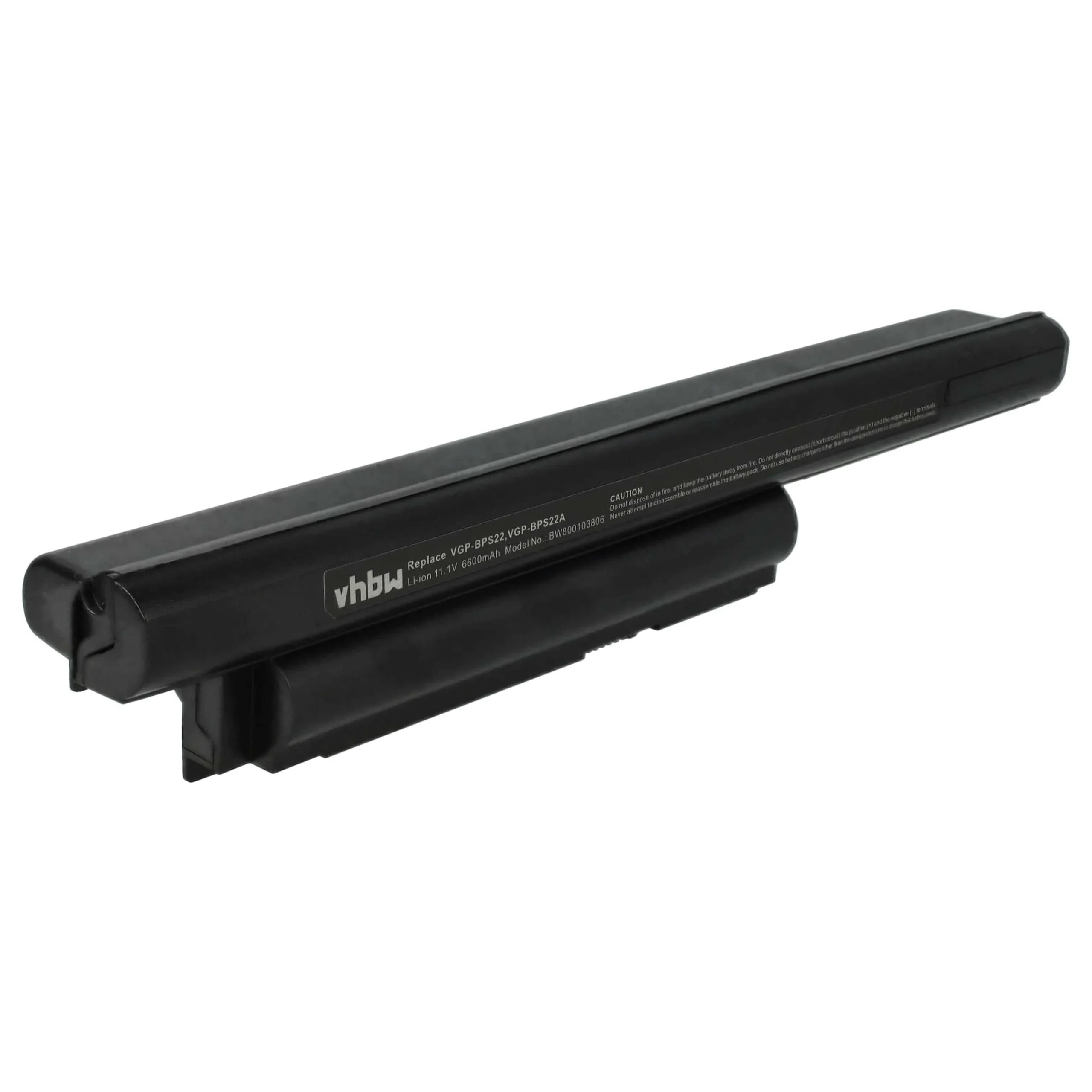 Batterie remplace Sony VGP-BPL22, VGP-BPS22 pour ordinateur portable Sony- 6600mAh 11,1V Li-ion, noir