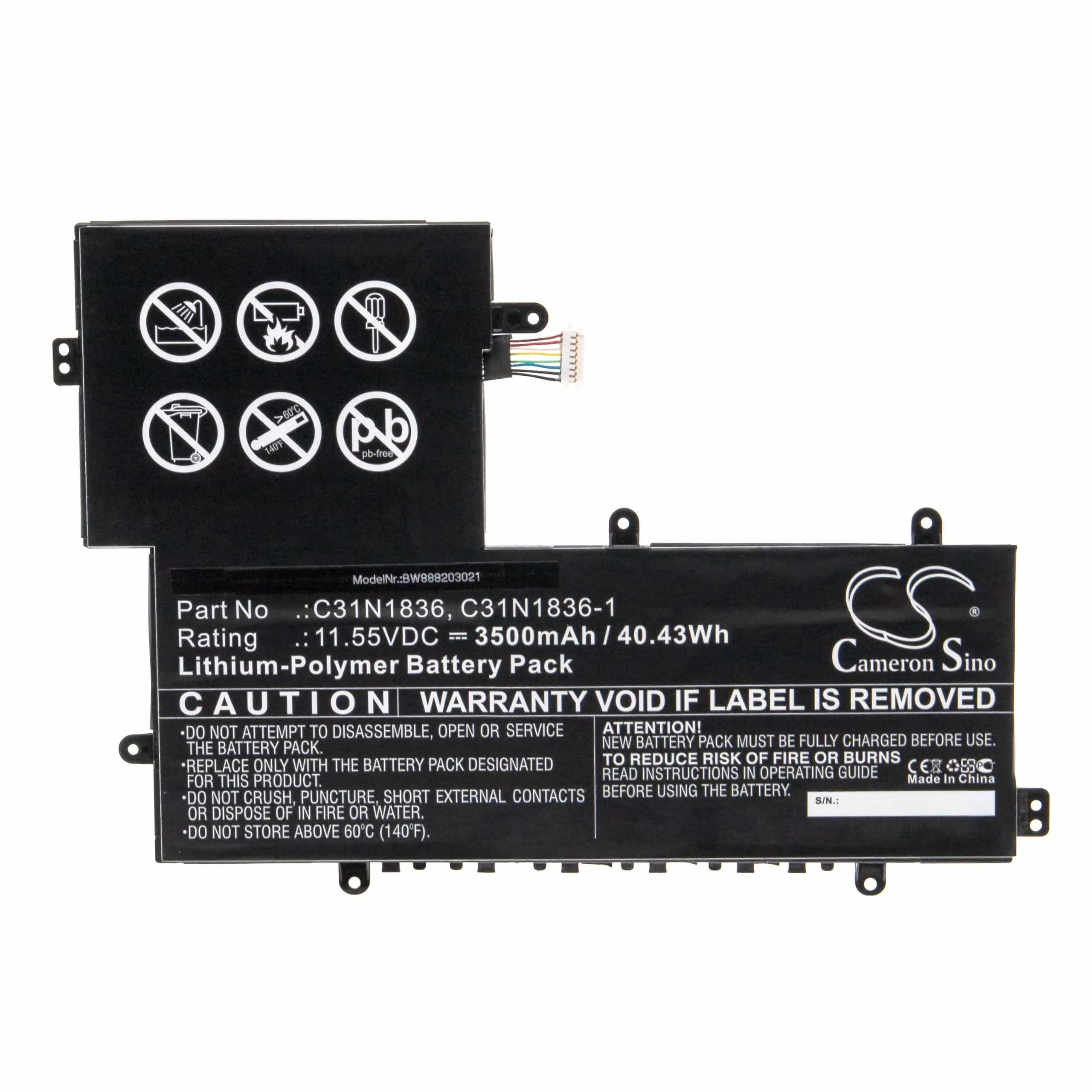 Batterie remplace Asus 0B200-03370000 pour ordinateur portable Asus- 3500mAh 11,55V Li-polymère