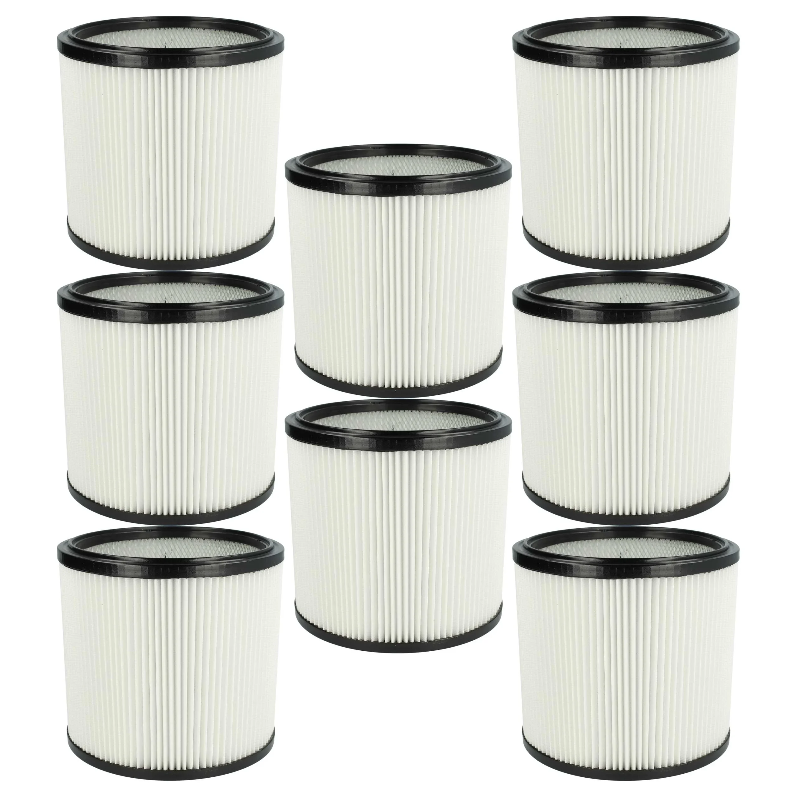 8x Filtre remplace Starmix 413525, 4011240413525 pour aspirateur Starmix - Cartouche Filtre, noir / blanc