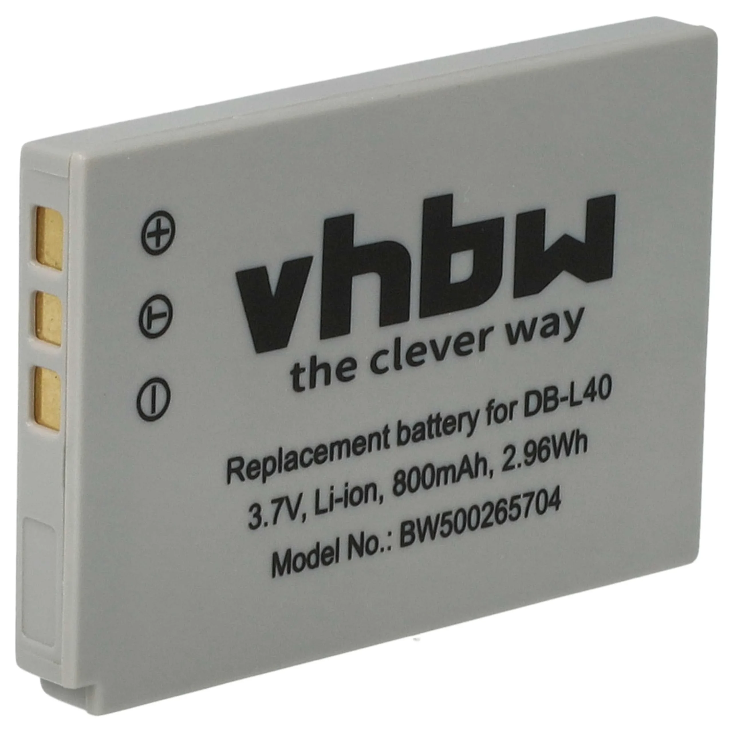 Batterie remplace Sanyo DB-L40AU, DB-L40 pour caméscope Sanyo- 800mAh 3,7V Li-ion