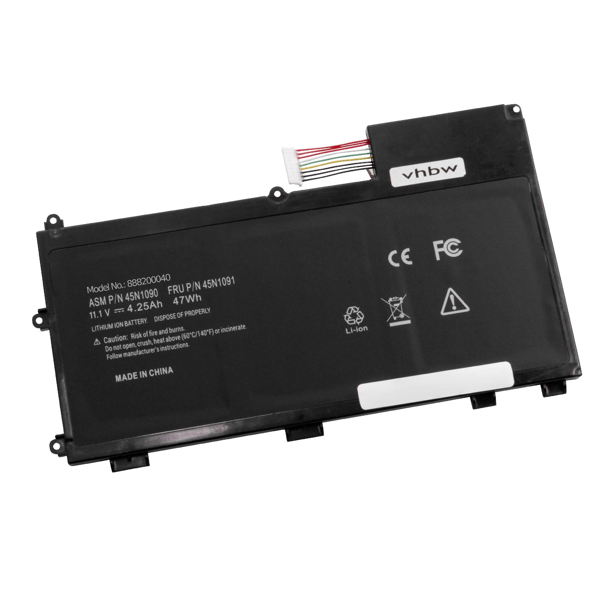 Batterie remplace Lenovo 45N1088, 121500077, 3ICP7/64/84 pour ordinateur portable Lenovo- 4250mAh 11,1V Li-ion