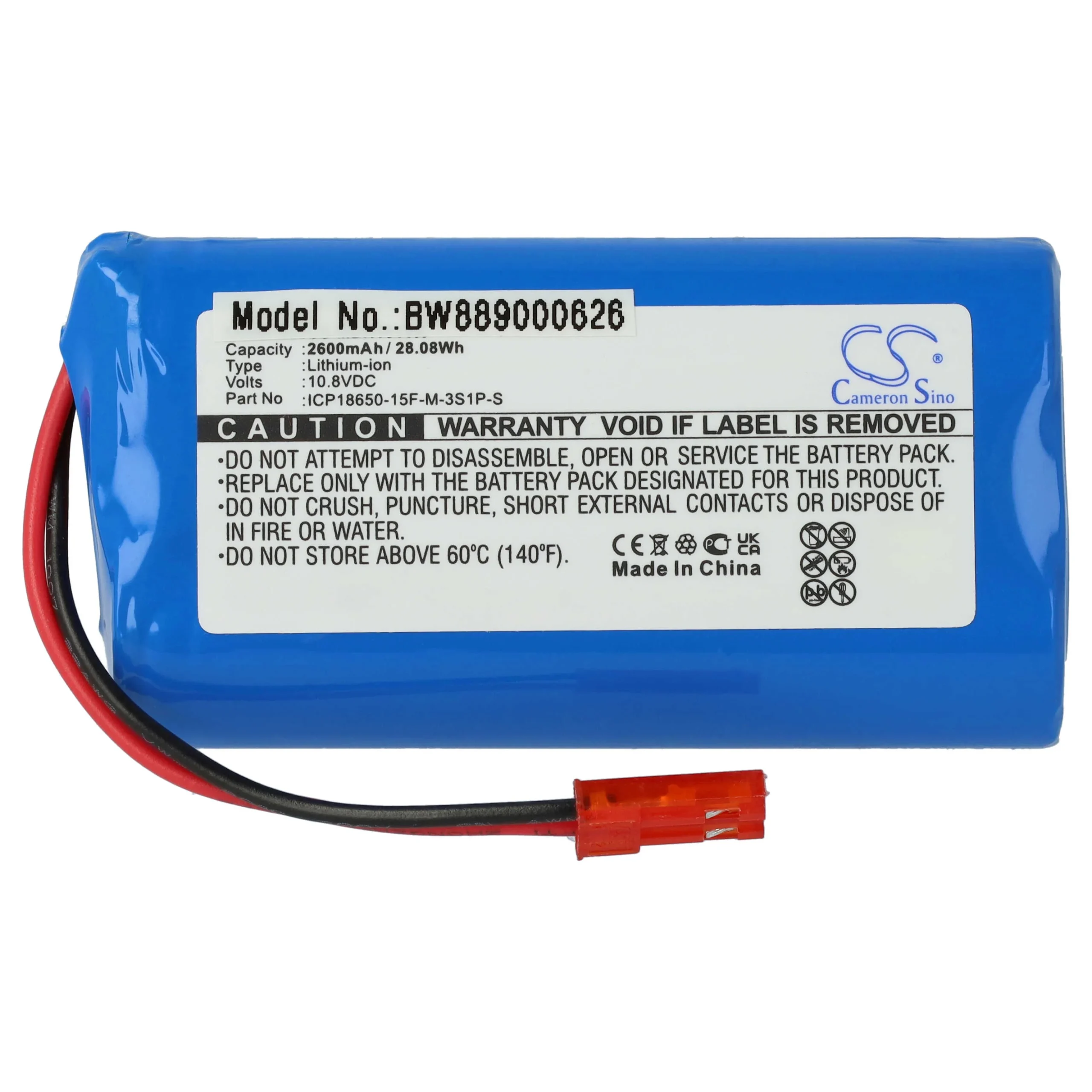 Batterie remplace Medion ICP186500-15F-M-3S1P-S pour robot aspirateur Easyhome - 2600mAh 11,1V Li-ion