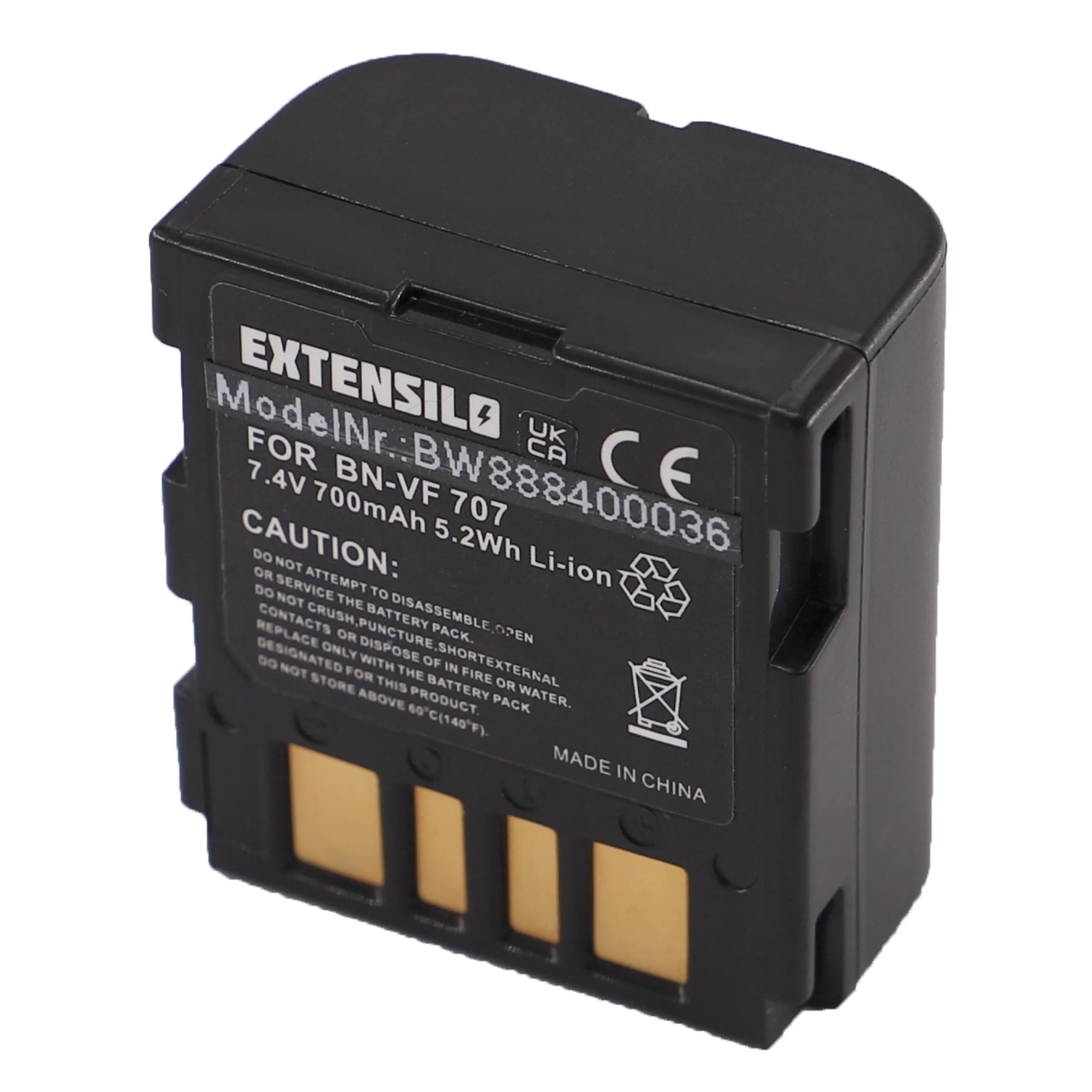 2x Batteries remplace JVC BN-VF707, BN-VF707U, BN-VF714, BN-VF714U pour appareil photo JVC- 700mAh 7,4V Li-ion