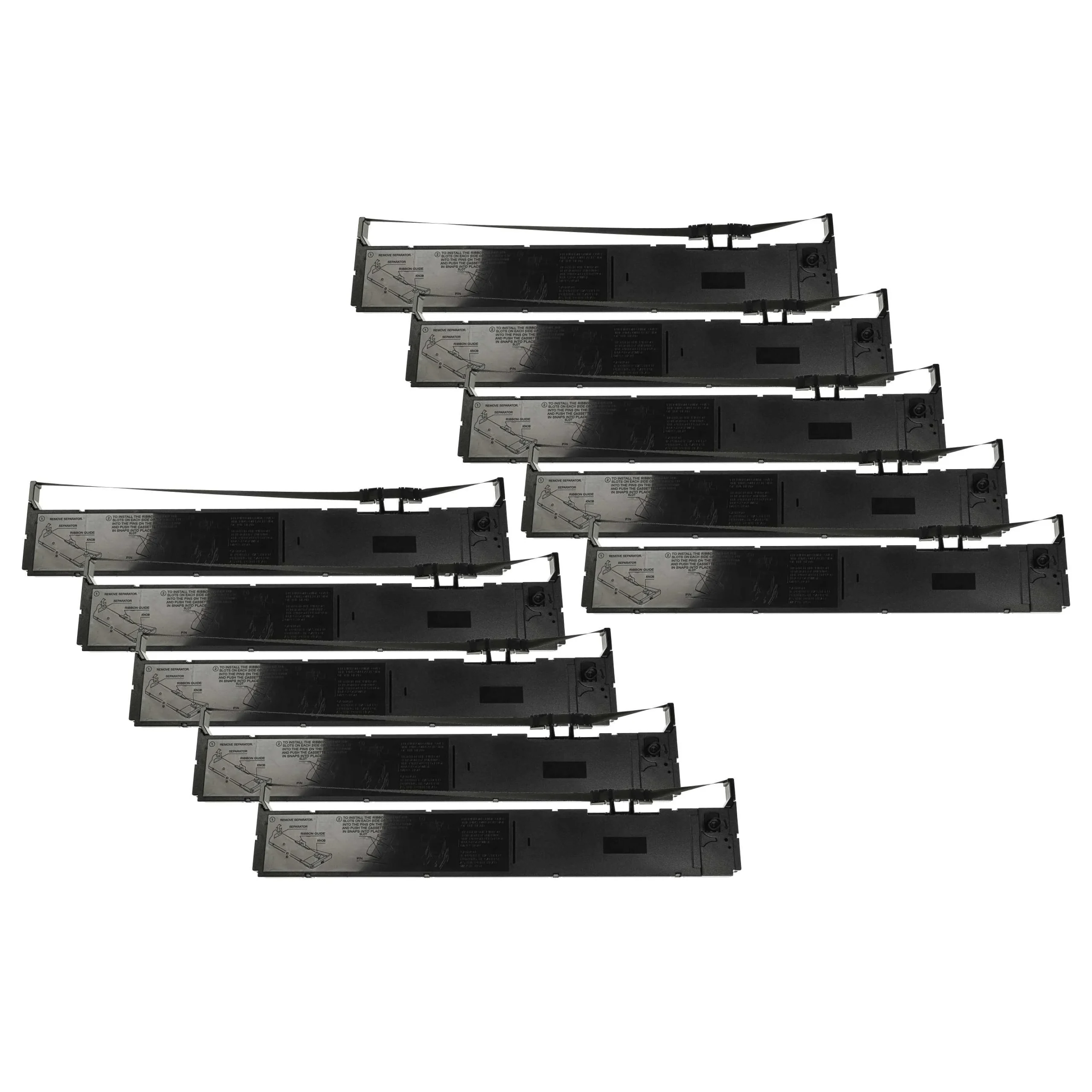 10x Ruban encreur remplace Epson C13S015384, S015384 pour imprimante matricielle / étiquette - noir