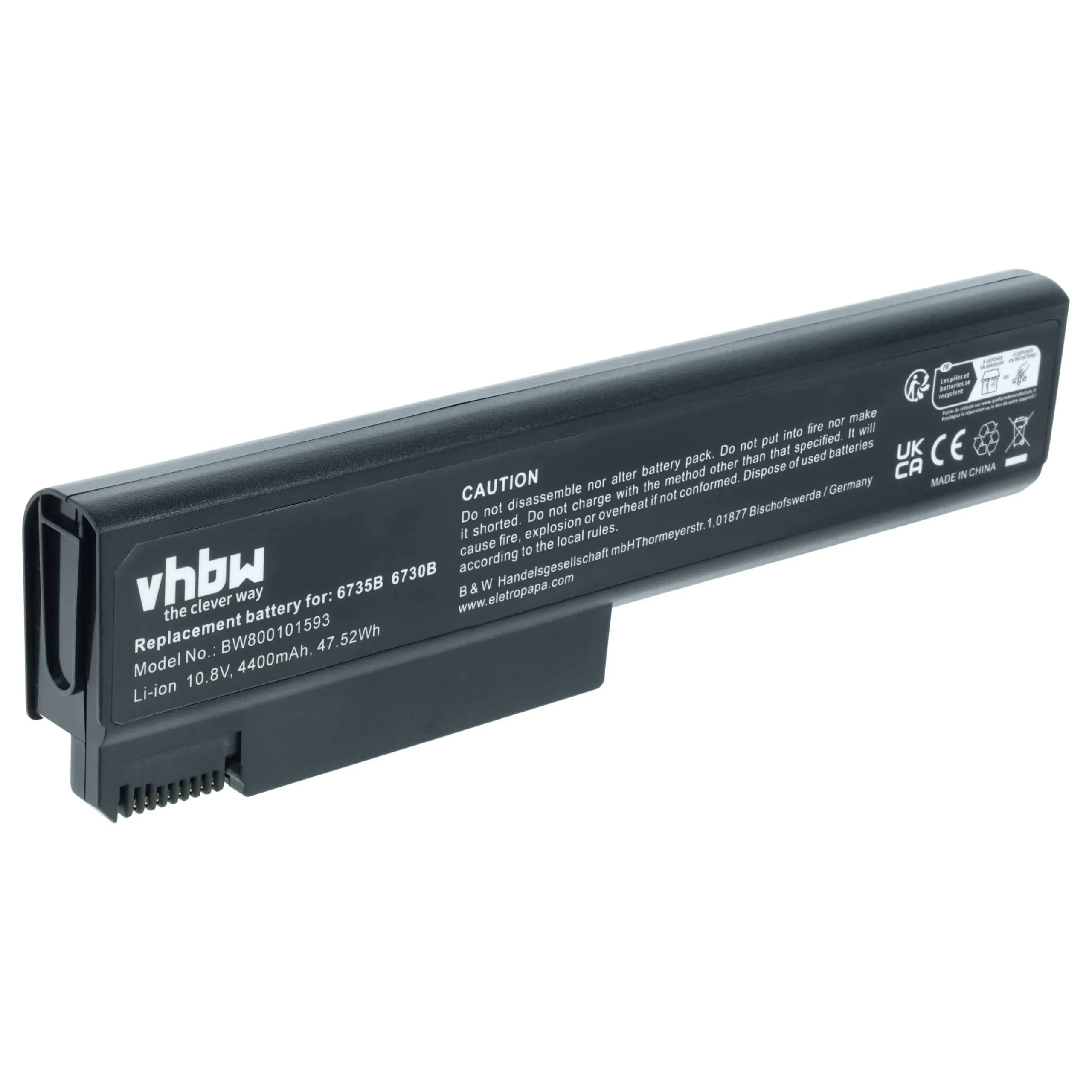 Batterie remplace HP 484786-001, 491173-543 pour ordinateur portable HP- 4400mAh 10,8V Li-ion, noir