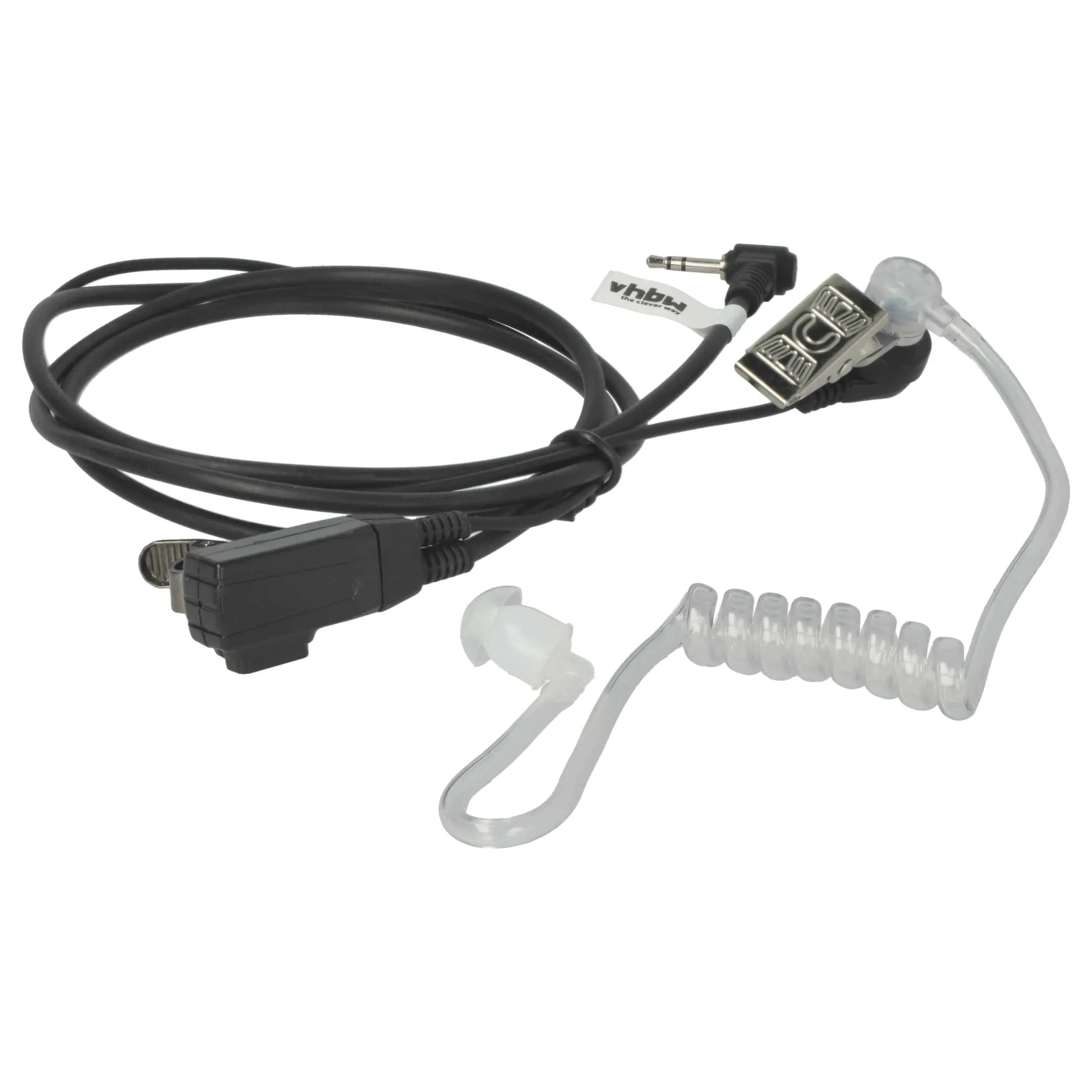 Oreillette de talkie-walkie pour Motorola T280 et autres - Avec touche de réponse + support clip, noir